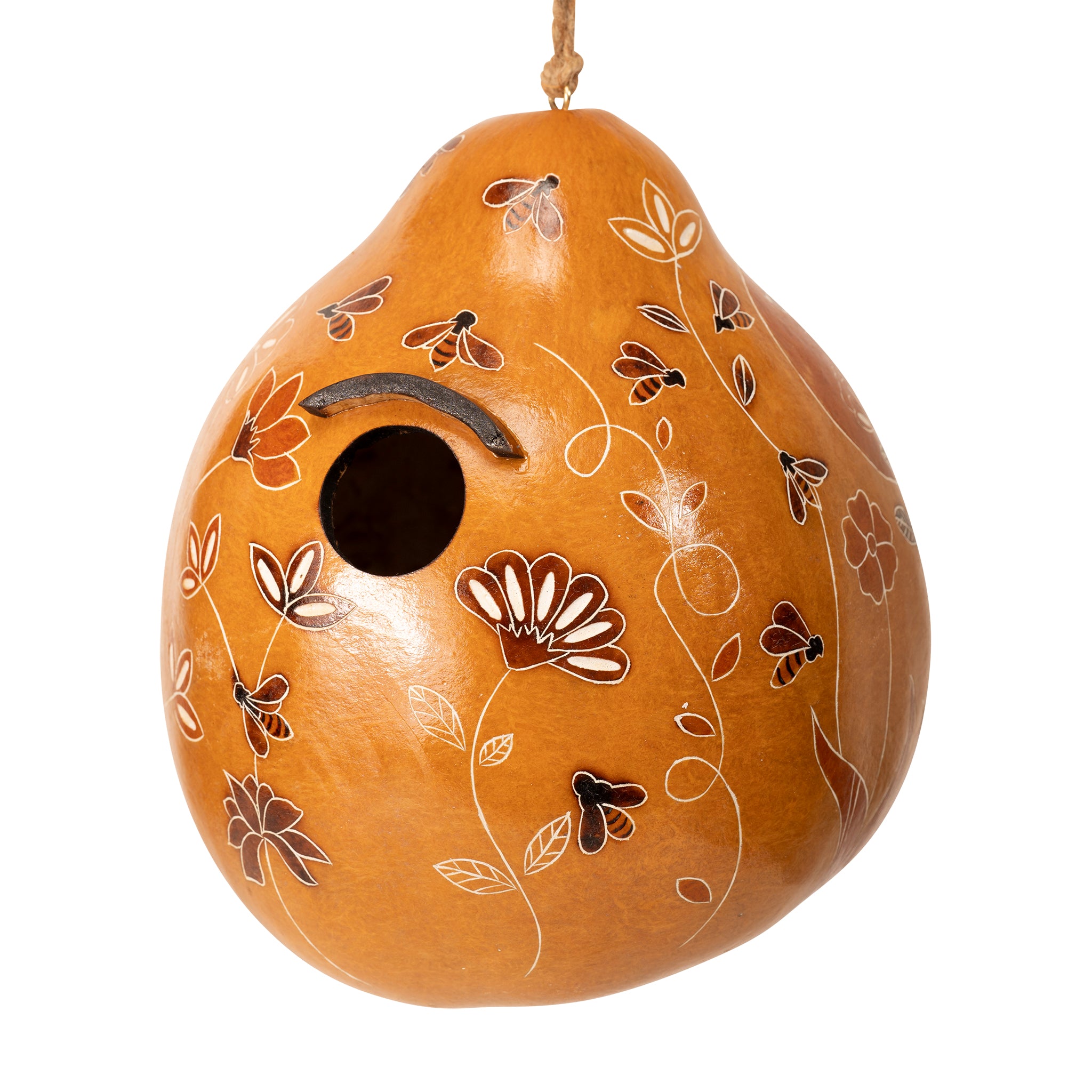 Bee & Wild Flowers - Gourd Birdhouse