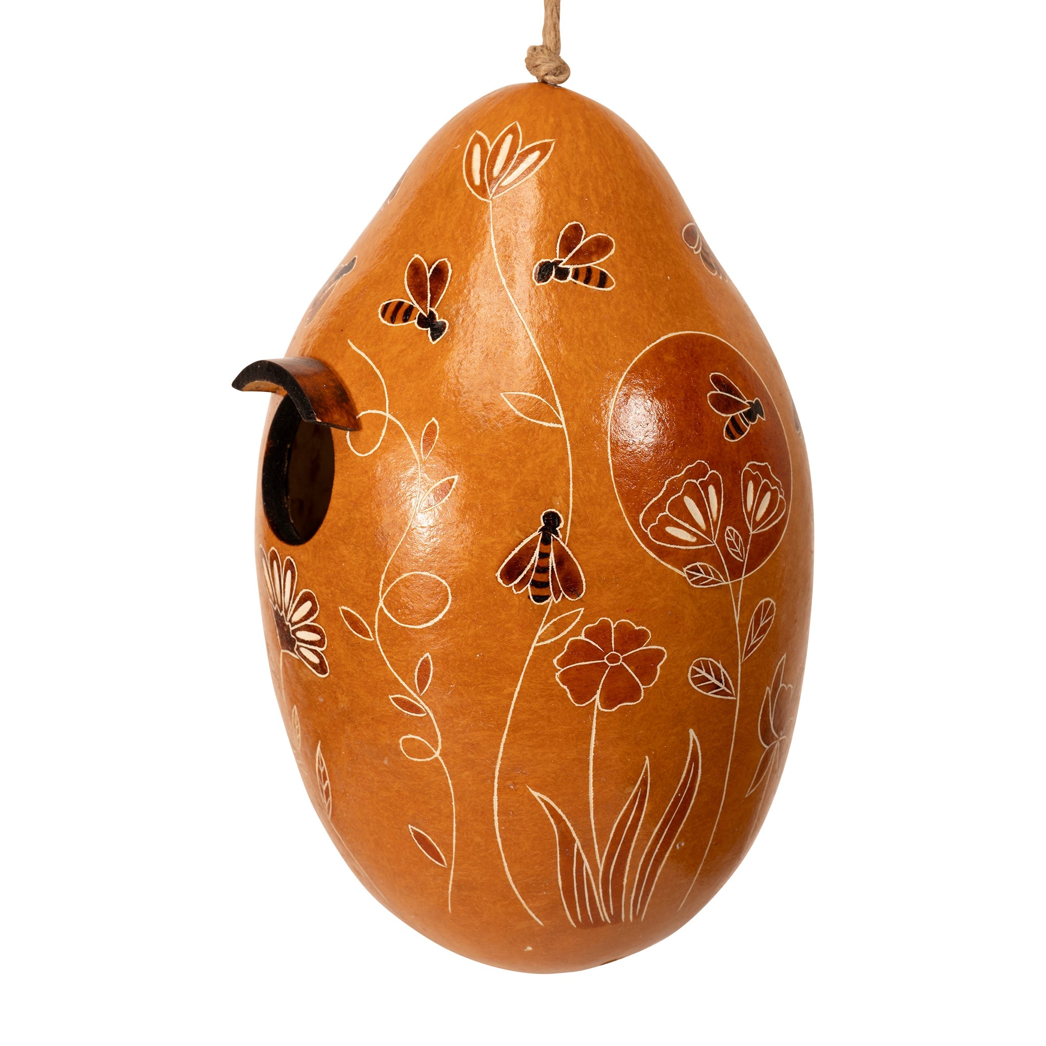 Bee & Wild Flowers - Gourd Birdhouse