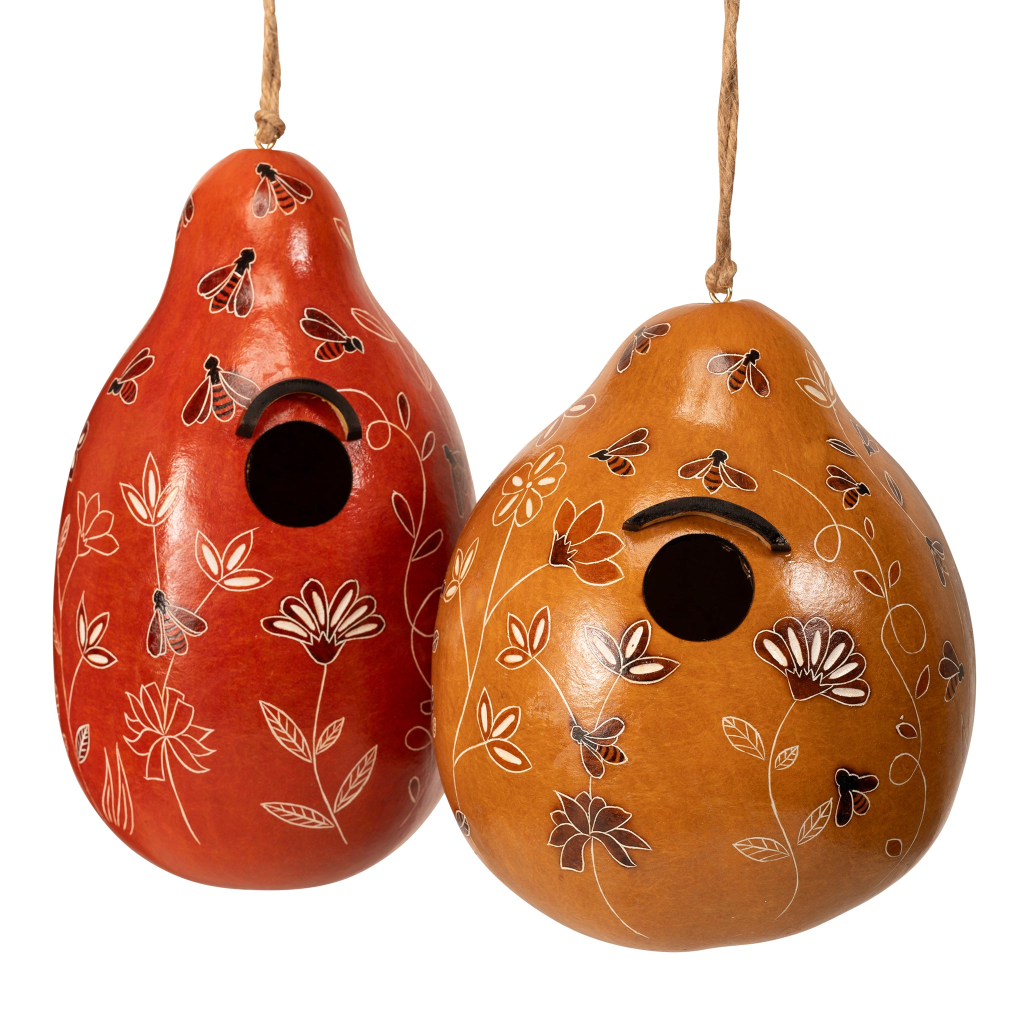 Bee & Wild Flowers - Gourd Birdhouse