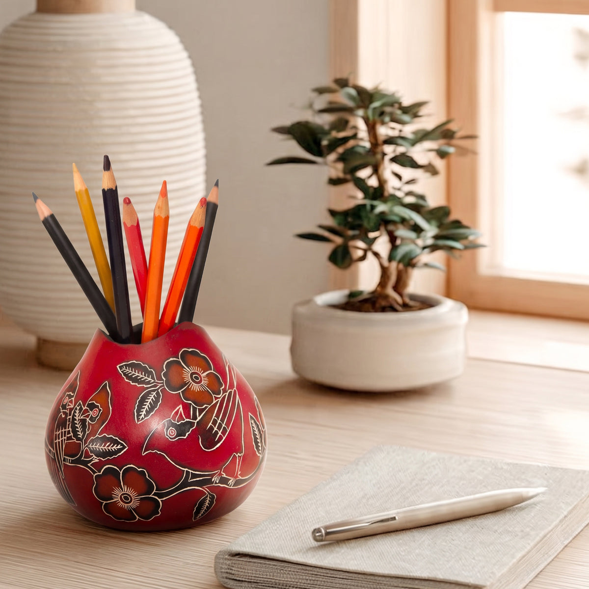 Cardinals - Medium Gourd Vessel