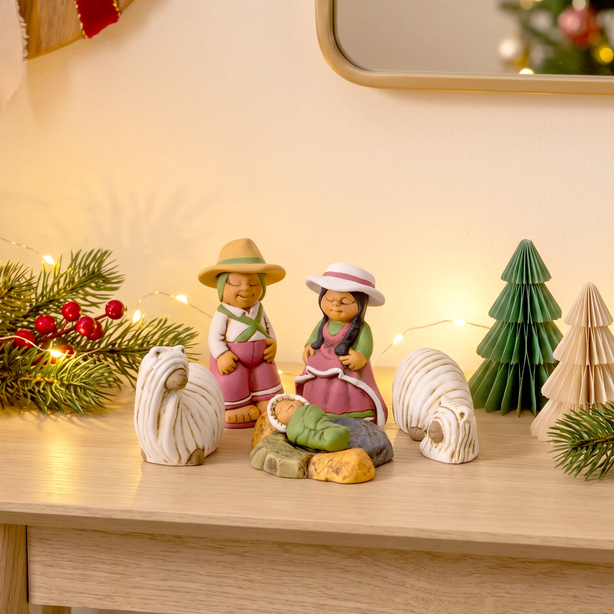 Nativity & Alpacas - Set of 8, 2.25" H