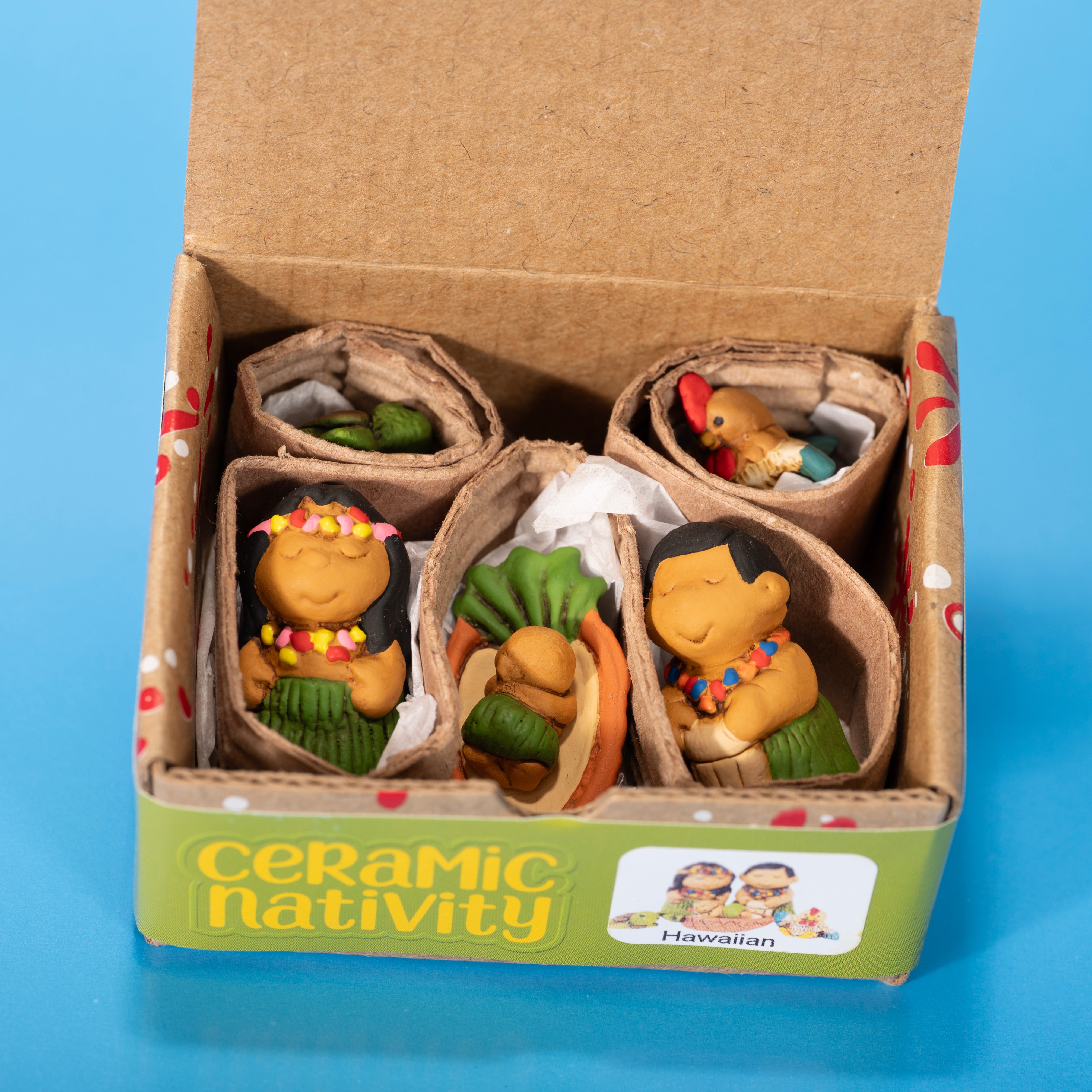 Hawaiian - Mini Nativity Set of 6, 1" H