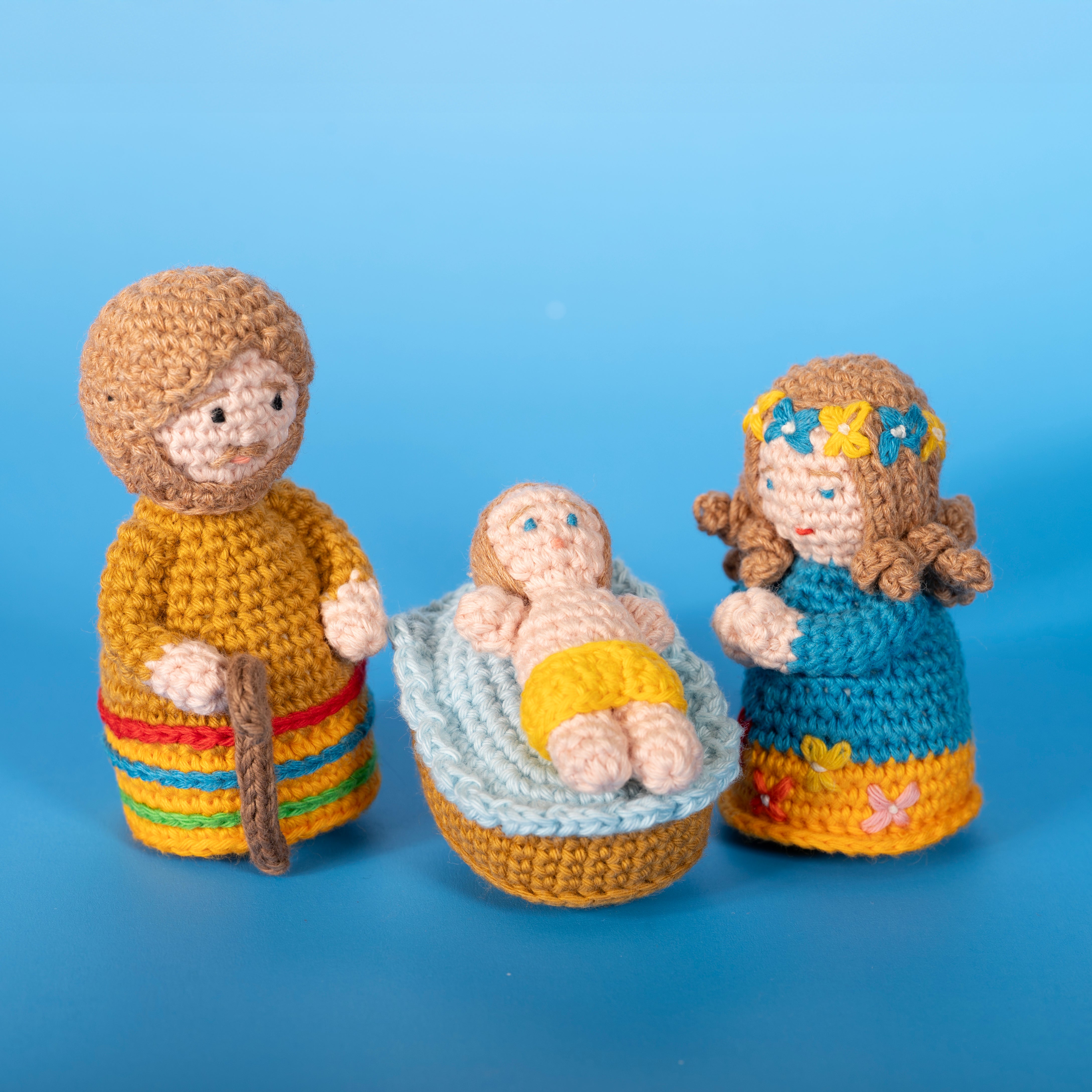 Joyful Nativity Set of 3 - Crochet Organic Cotton