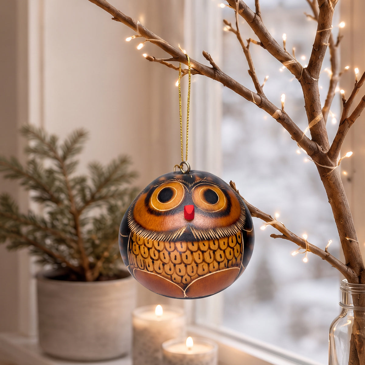 Owl - Gourd Ornament
