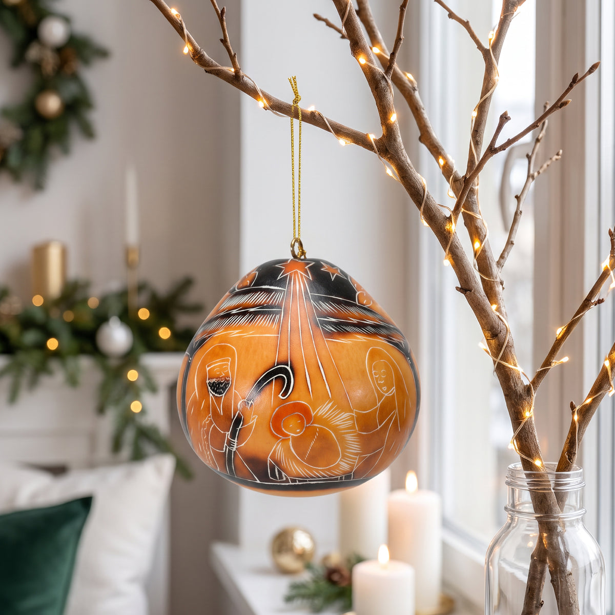 Nativity - Gourd Ornament
