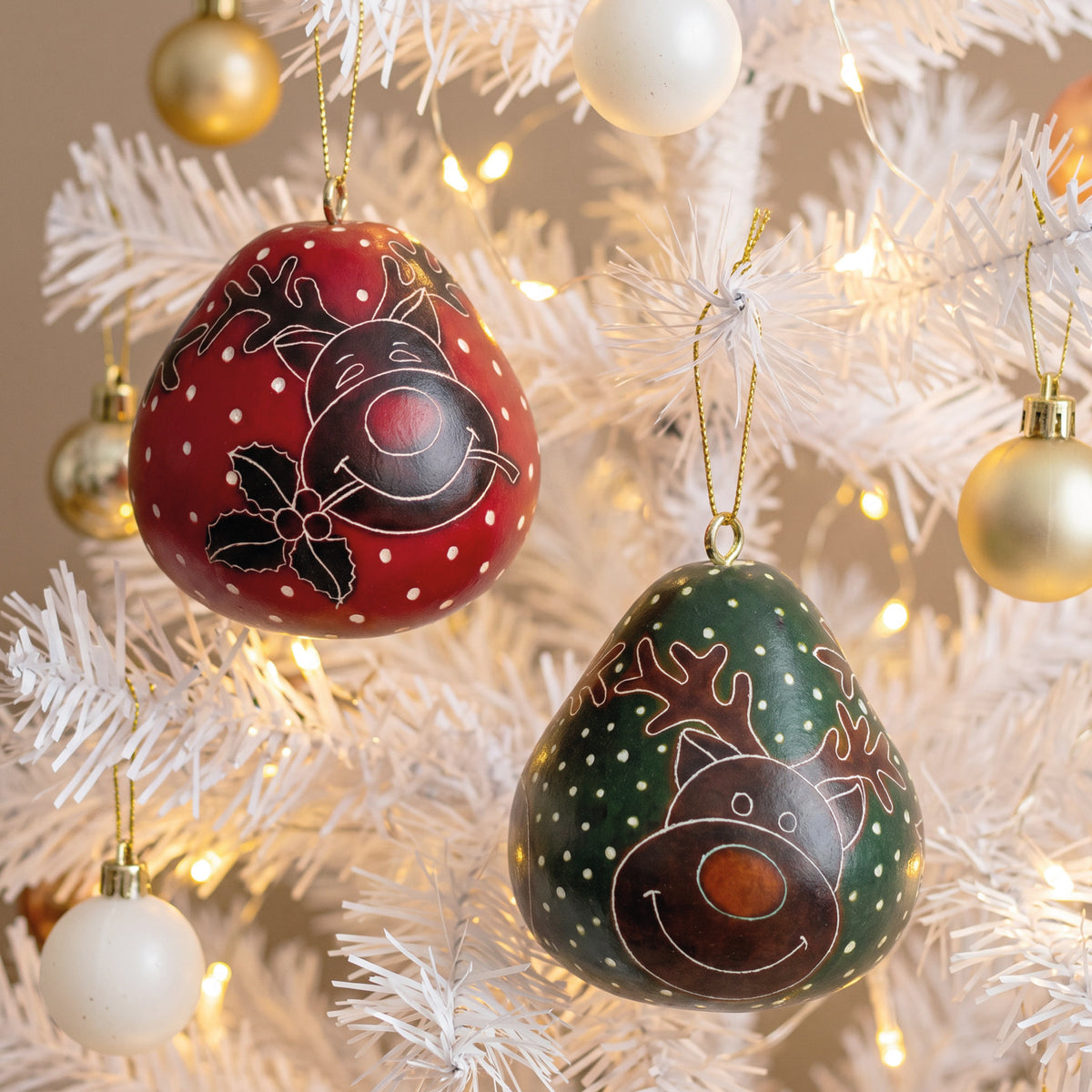 Rudolph - Mini Gourd Ornament