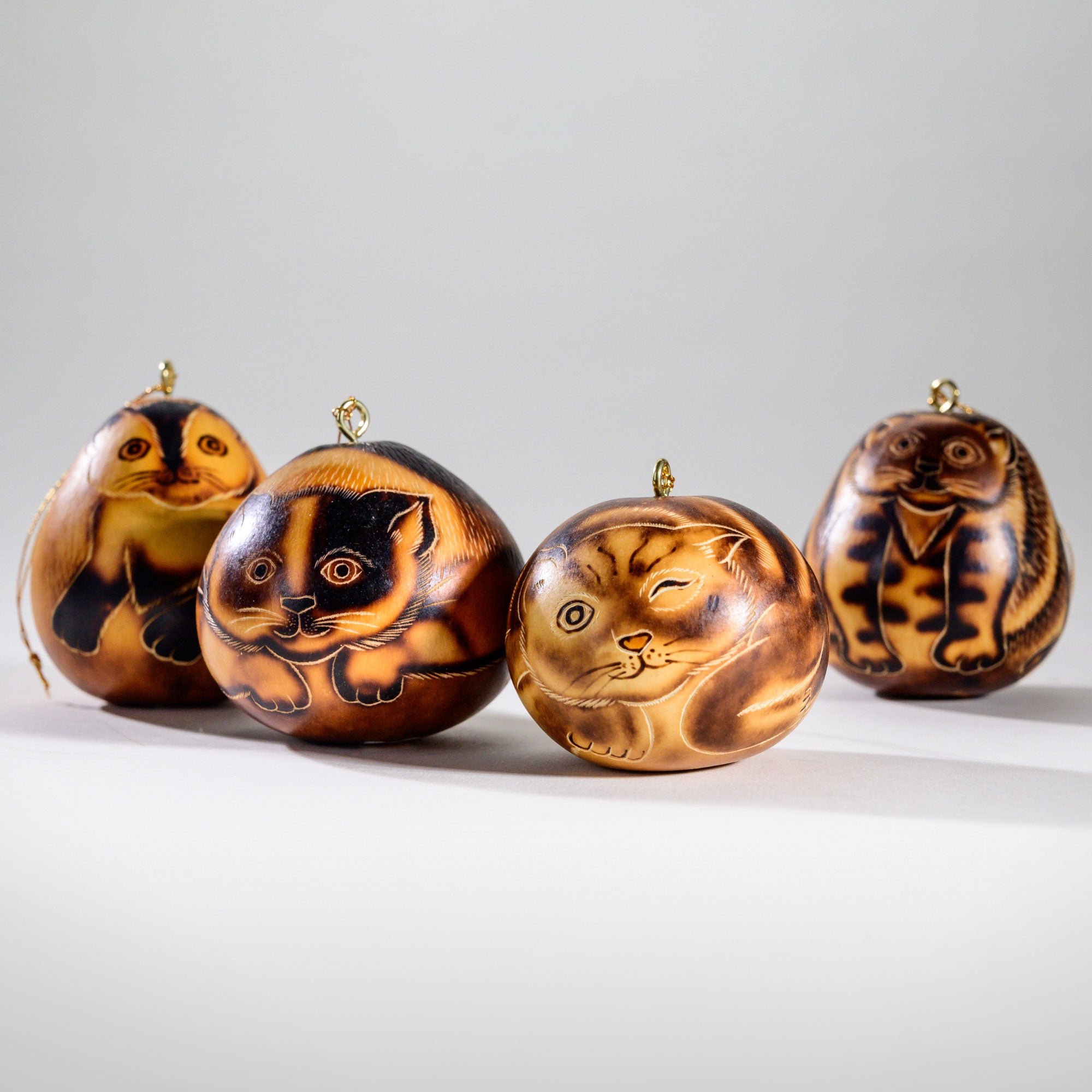 Cats Mini - Gourd Ornament - Assorted