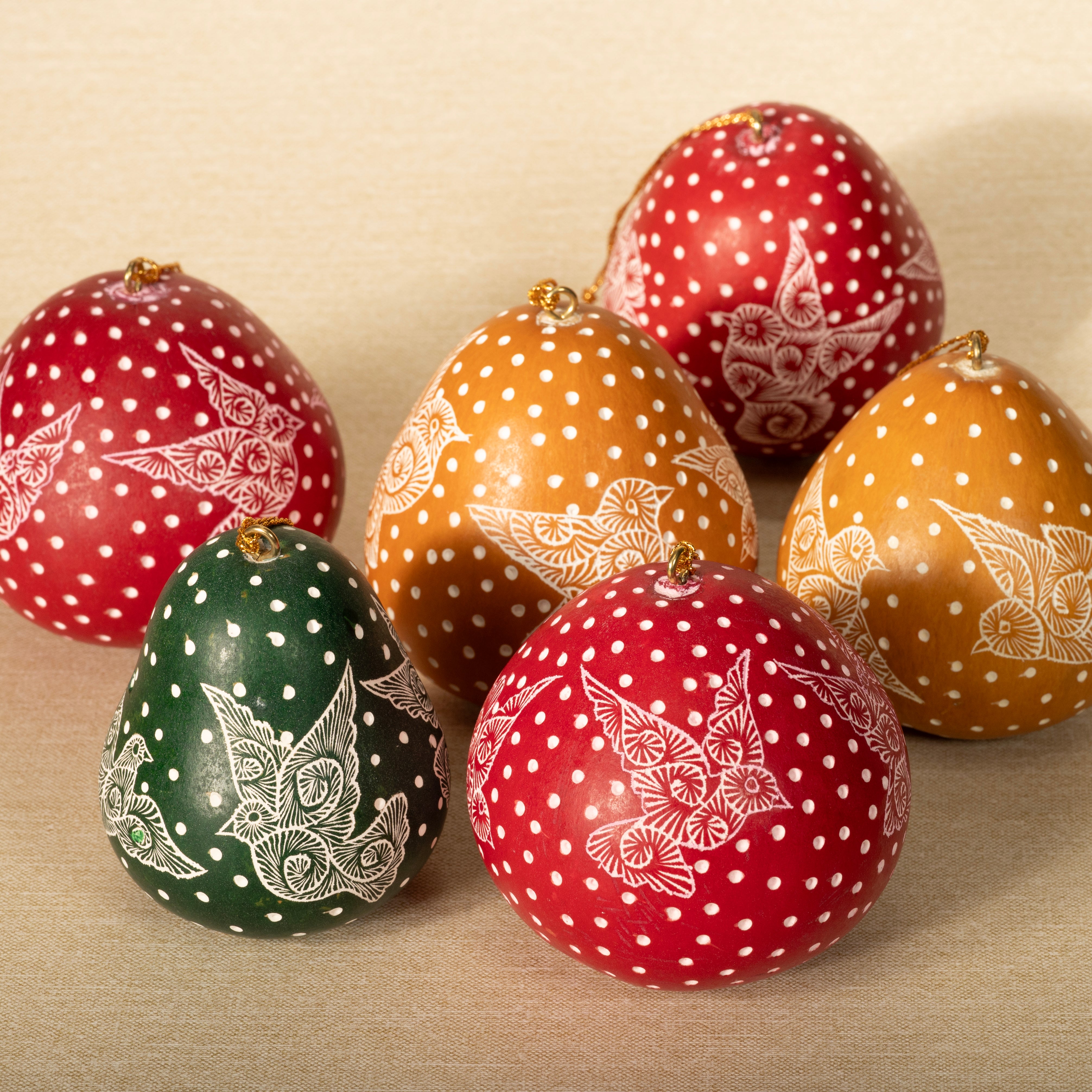 Doves - Gourd Ornament, assorted colors
