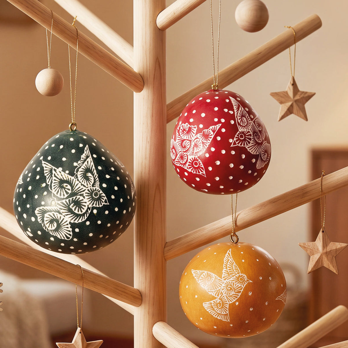 Doves - Gourd Ornament, assorted colors