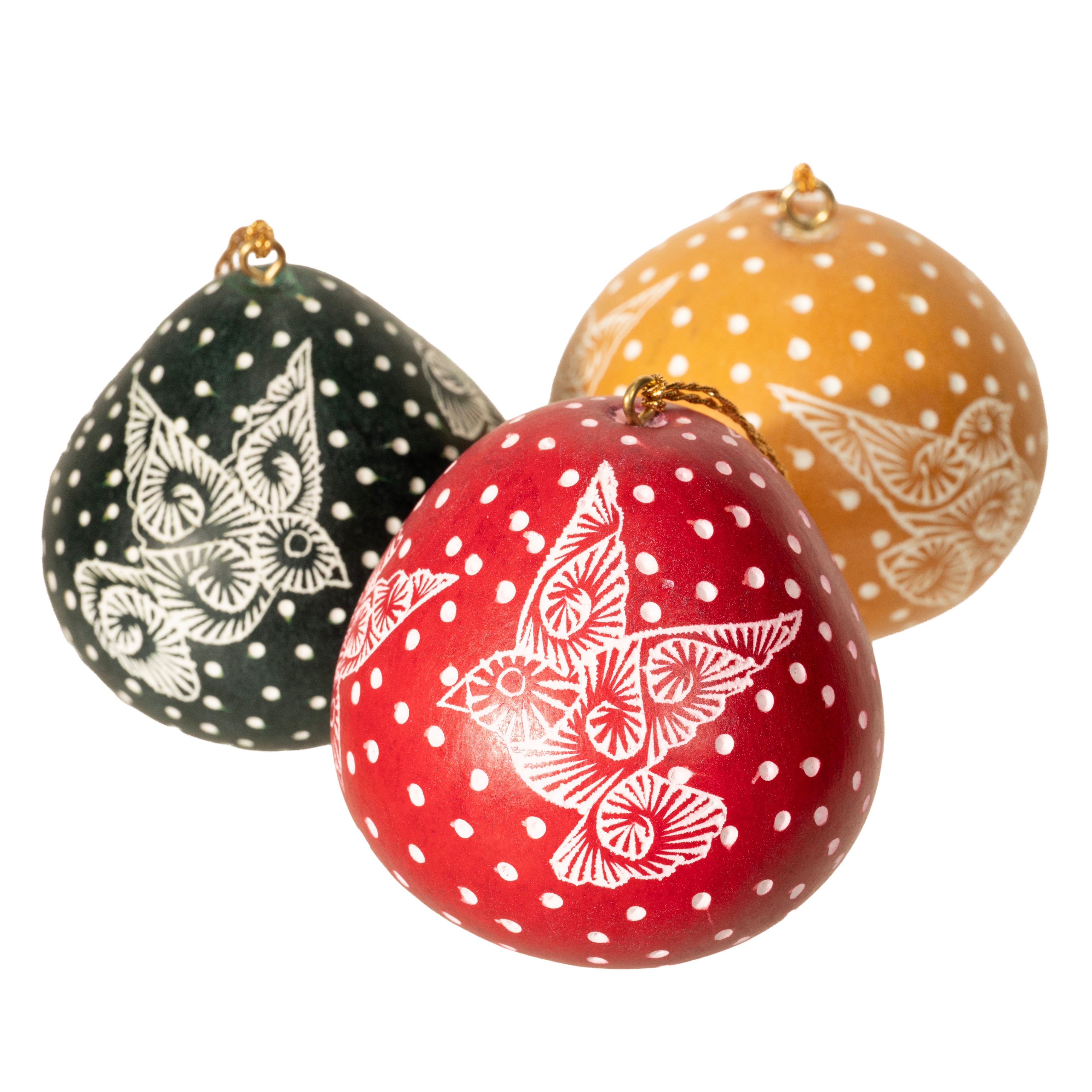Doves - Mini Gourd Ornament
