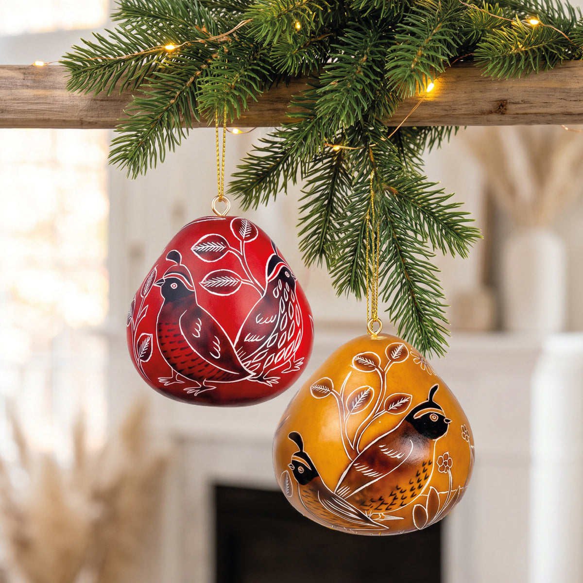 Quail - Gourd Ornament
