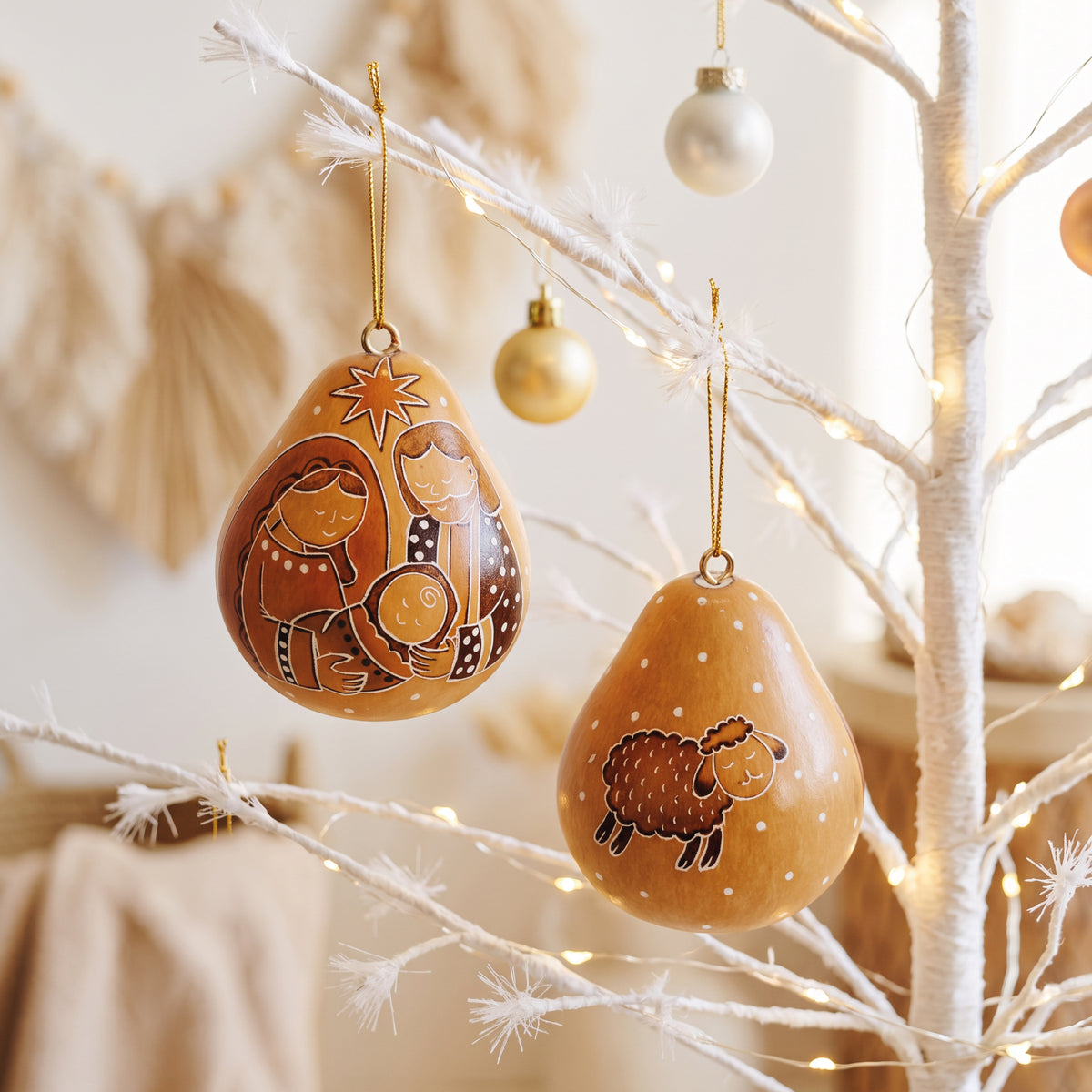 Stary Nativity - Mini Gourd Ornament