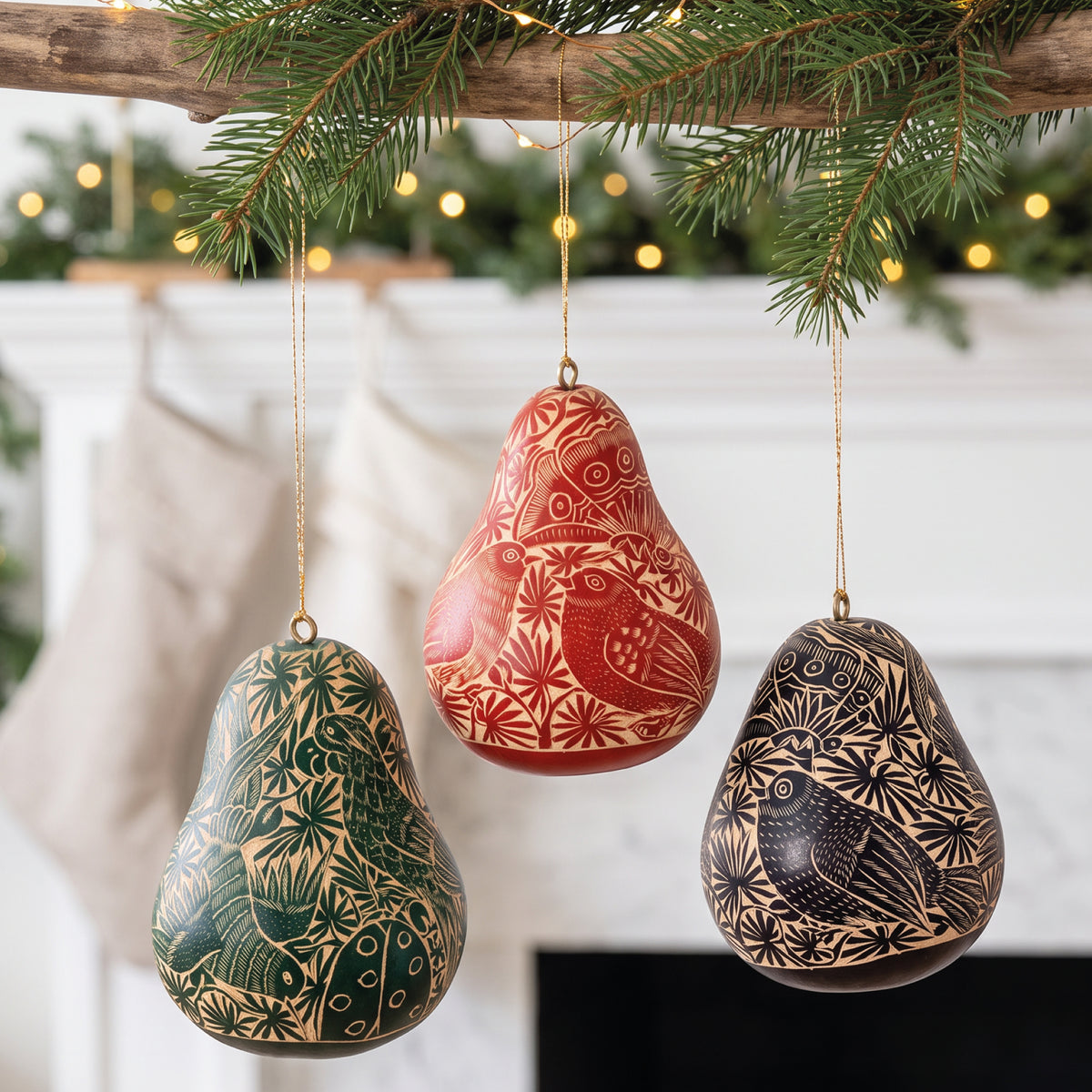Tropical Birds - Gourd Ornament