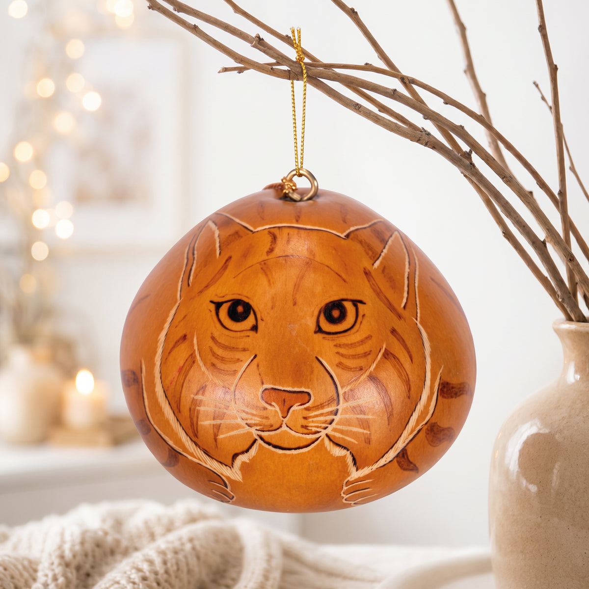 Bobcat - Gourd Ornament