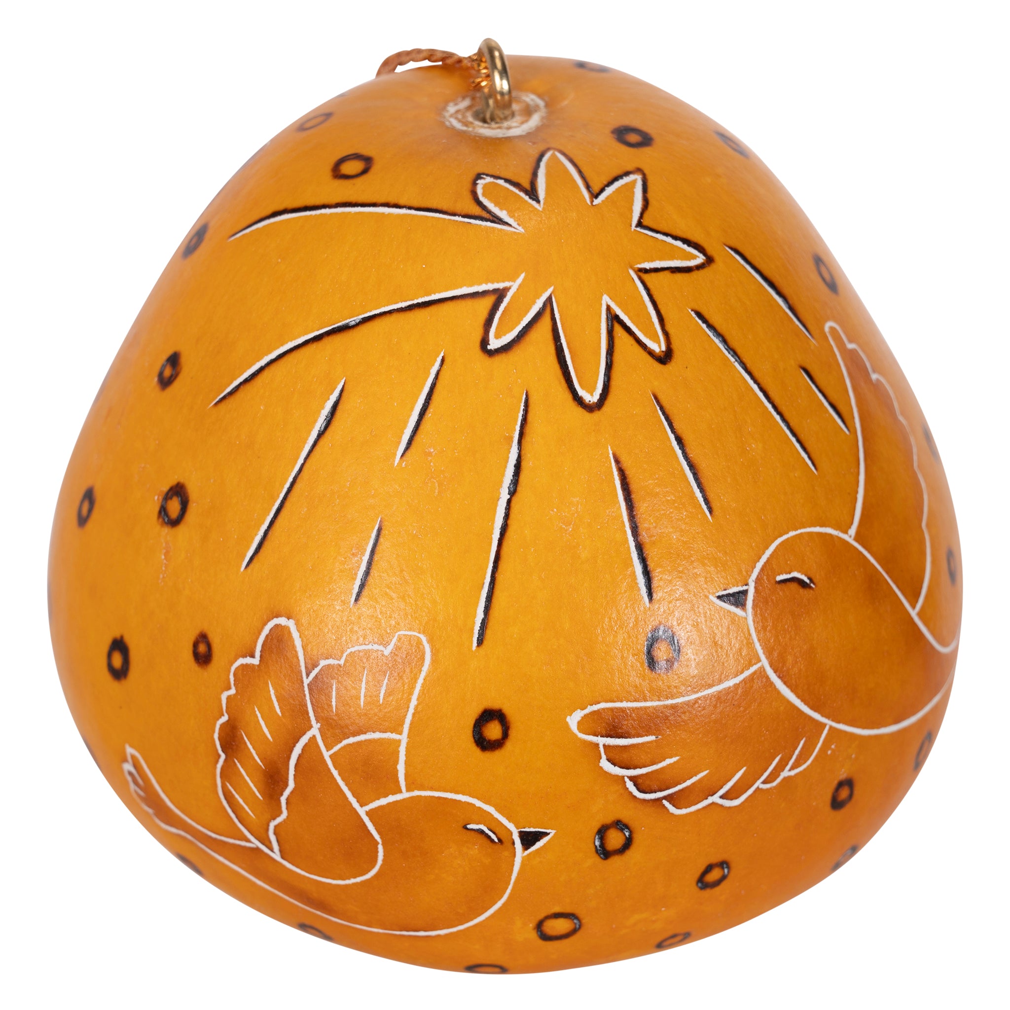 Adoring Baby Jesus - Gourd Ornament
