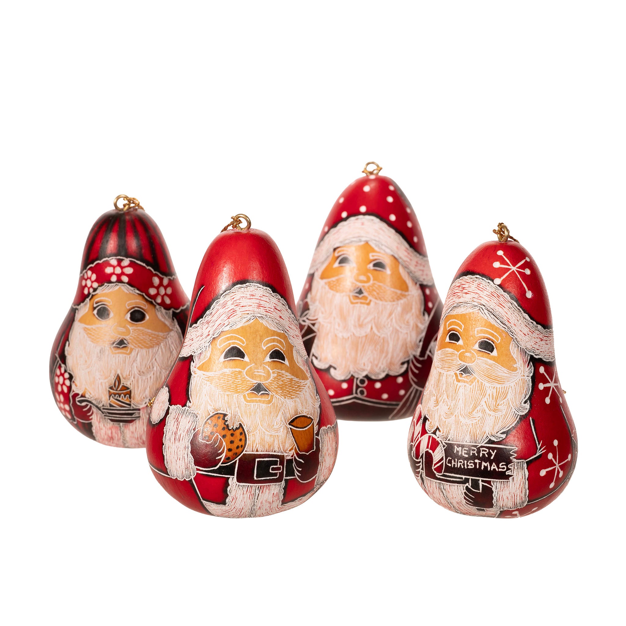 Red Santa - Gourd Ornament