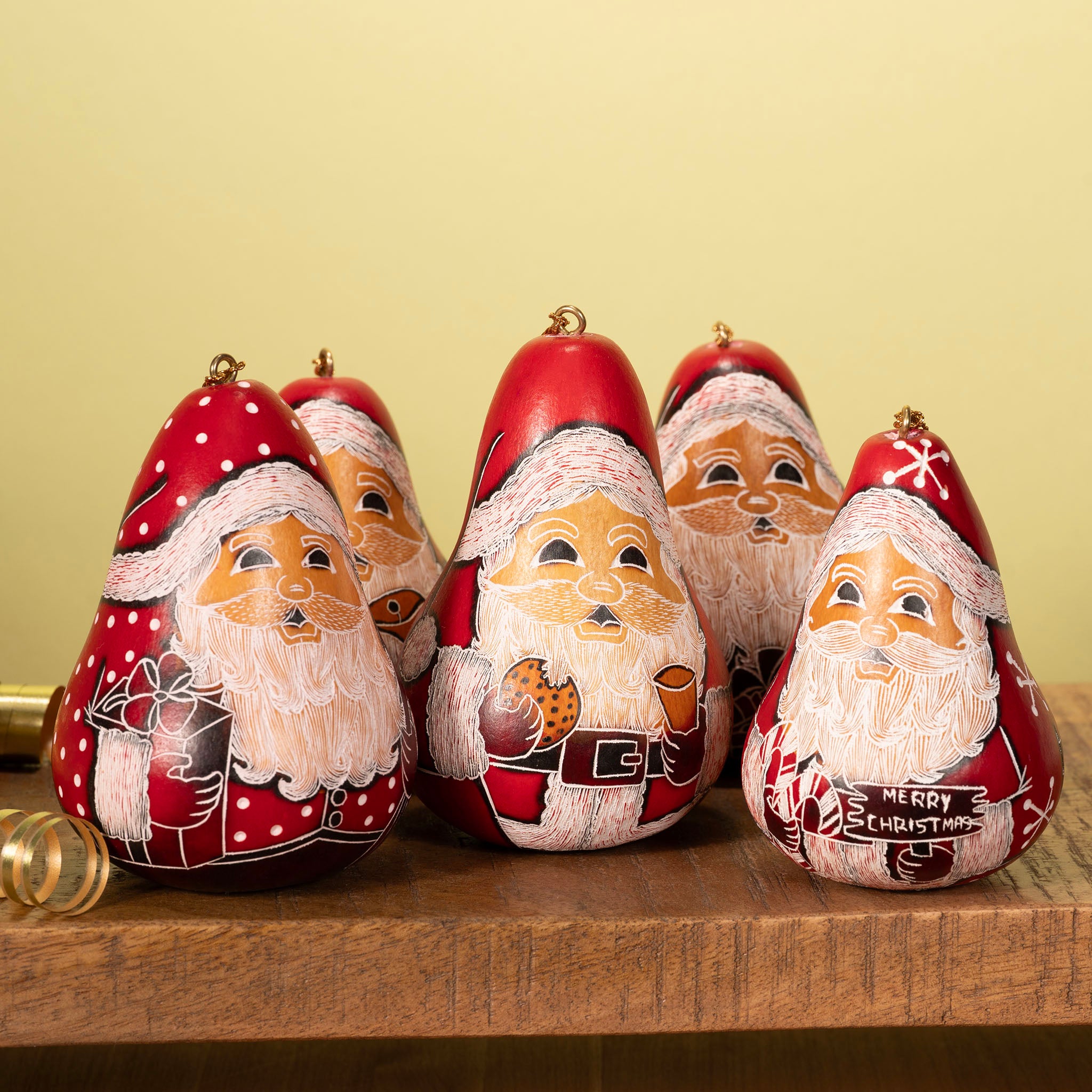 Red Santa - Gourd Ornament