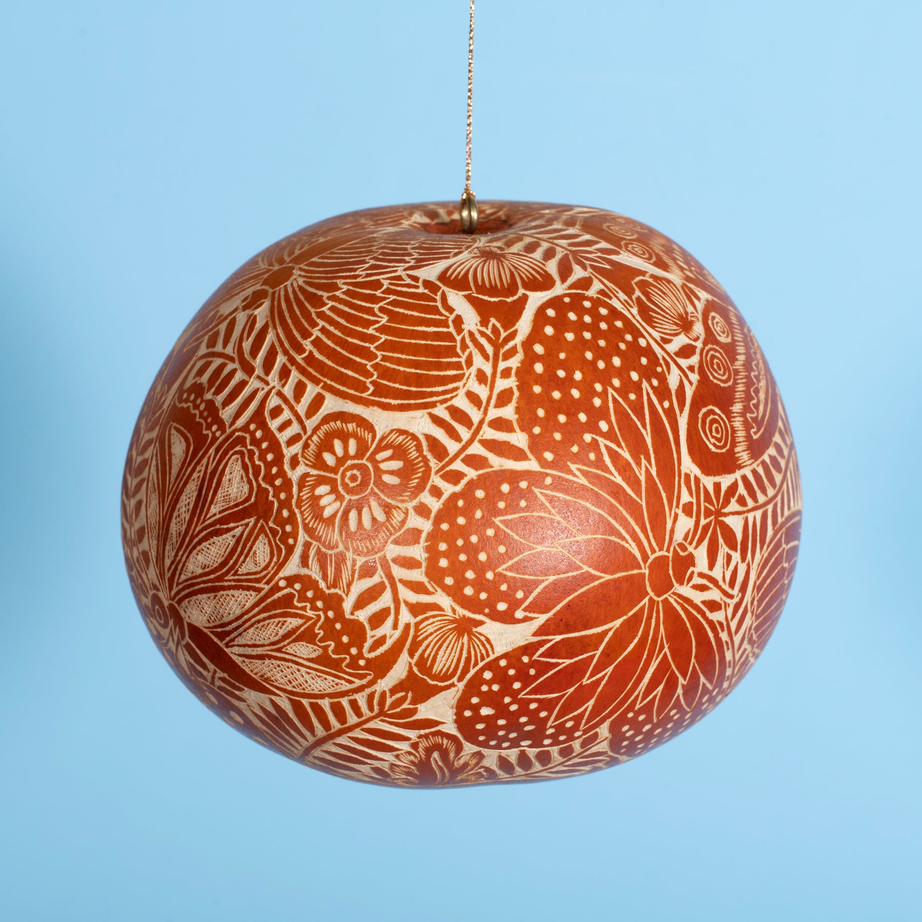 Tropical Butterfly - Large Gourd Ornament