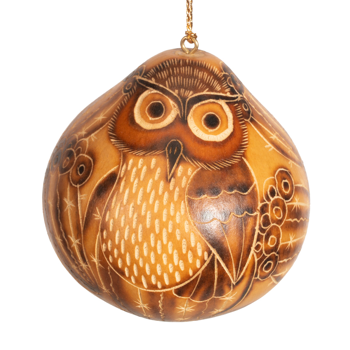 Owl in Cactus - Gourd Ornament