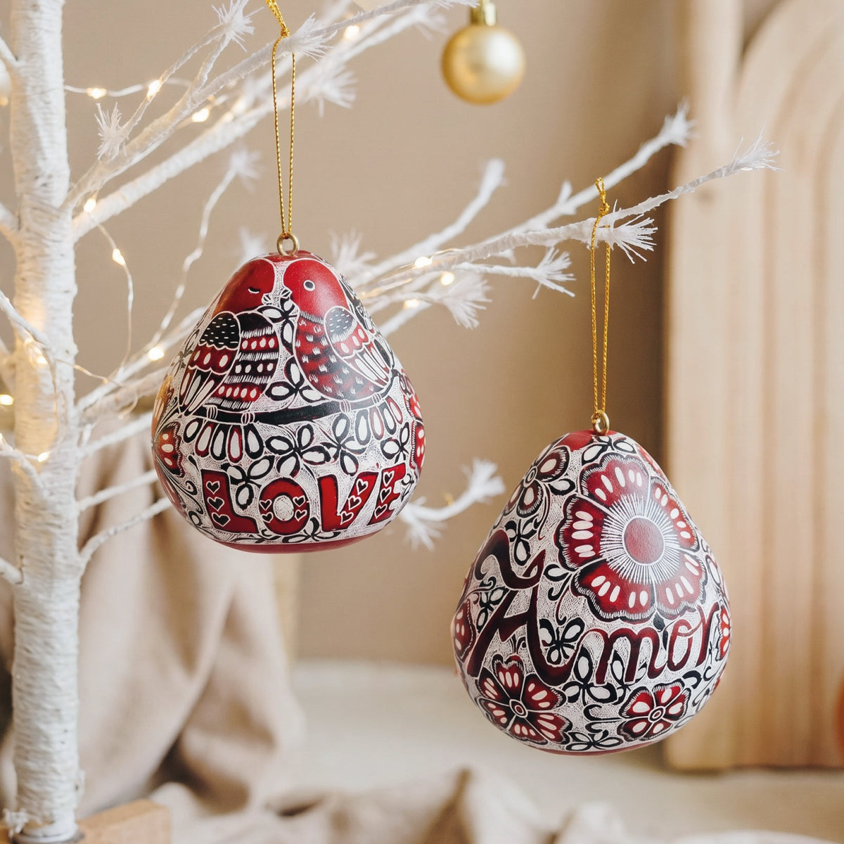 Love Birds - Gourd Ornament