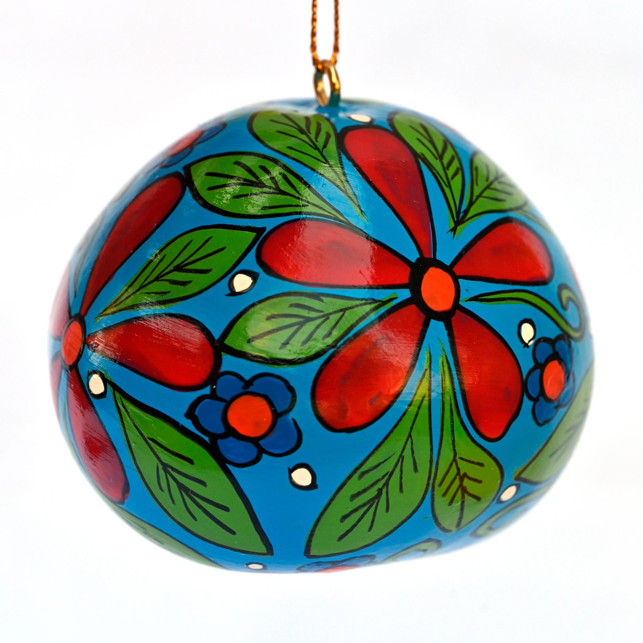 Flowers - Painted Gourd Ornament