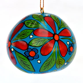 Flowers - Painted Gourd Ornament (sold as 6's)