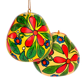 Sunflowers - Painted Gourd Ornament (sold as 6's)
