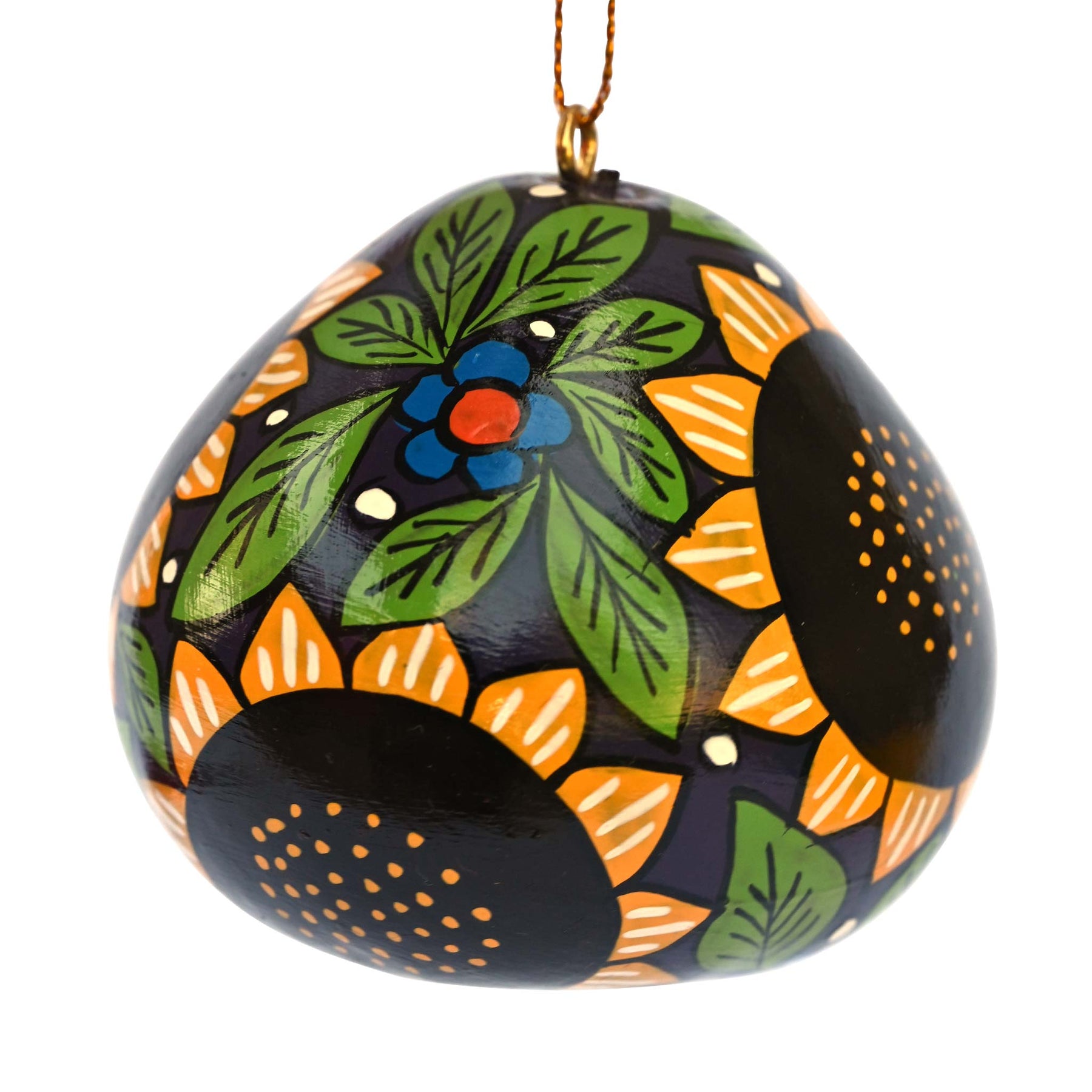 Sunflowers - Painted Gourd Ornament - Assorted