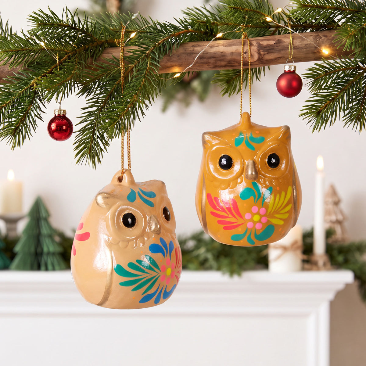 Owl - Confetti Ceramic Ornament