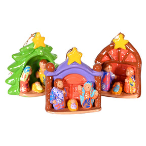 Nativity Ceramic Ornament (Sold in 6's)