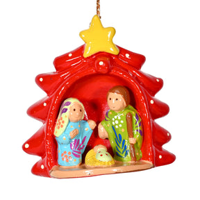 Nativity Ceramic Ornament (Sold in 6's)