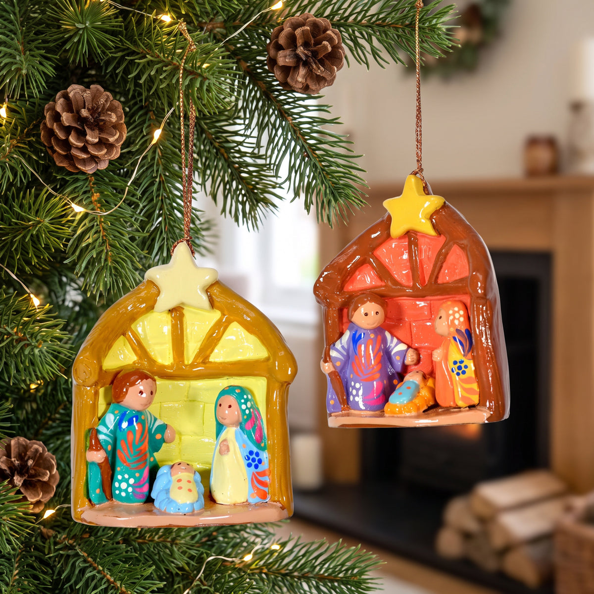 Hut Nativity Ornament