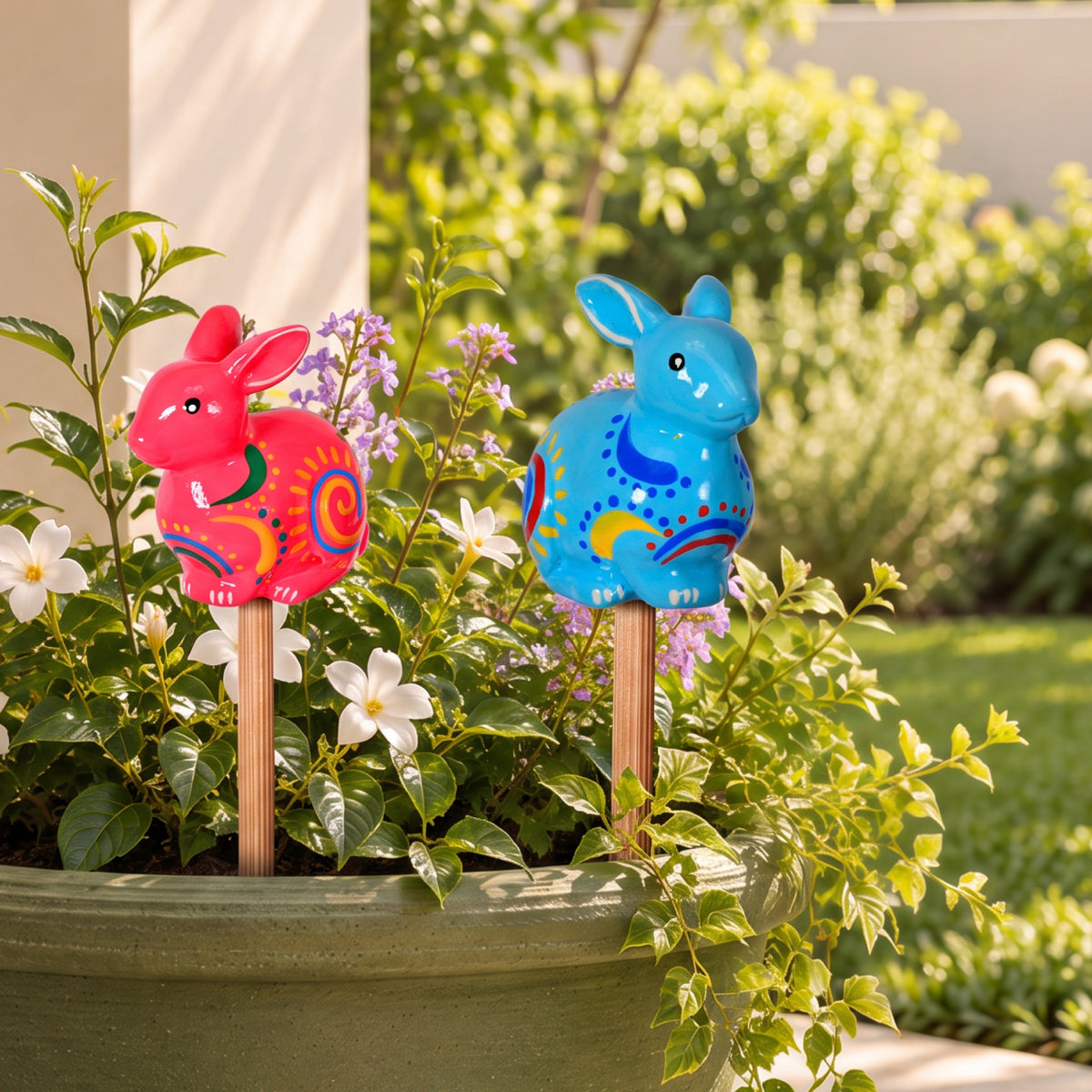 Rabbit Ceramic Plant Stake