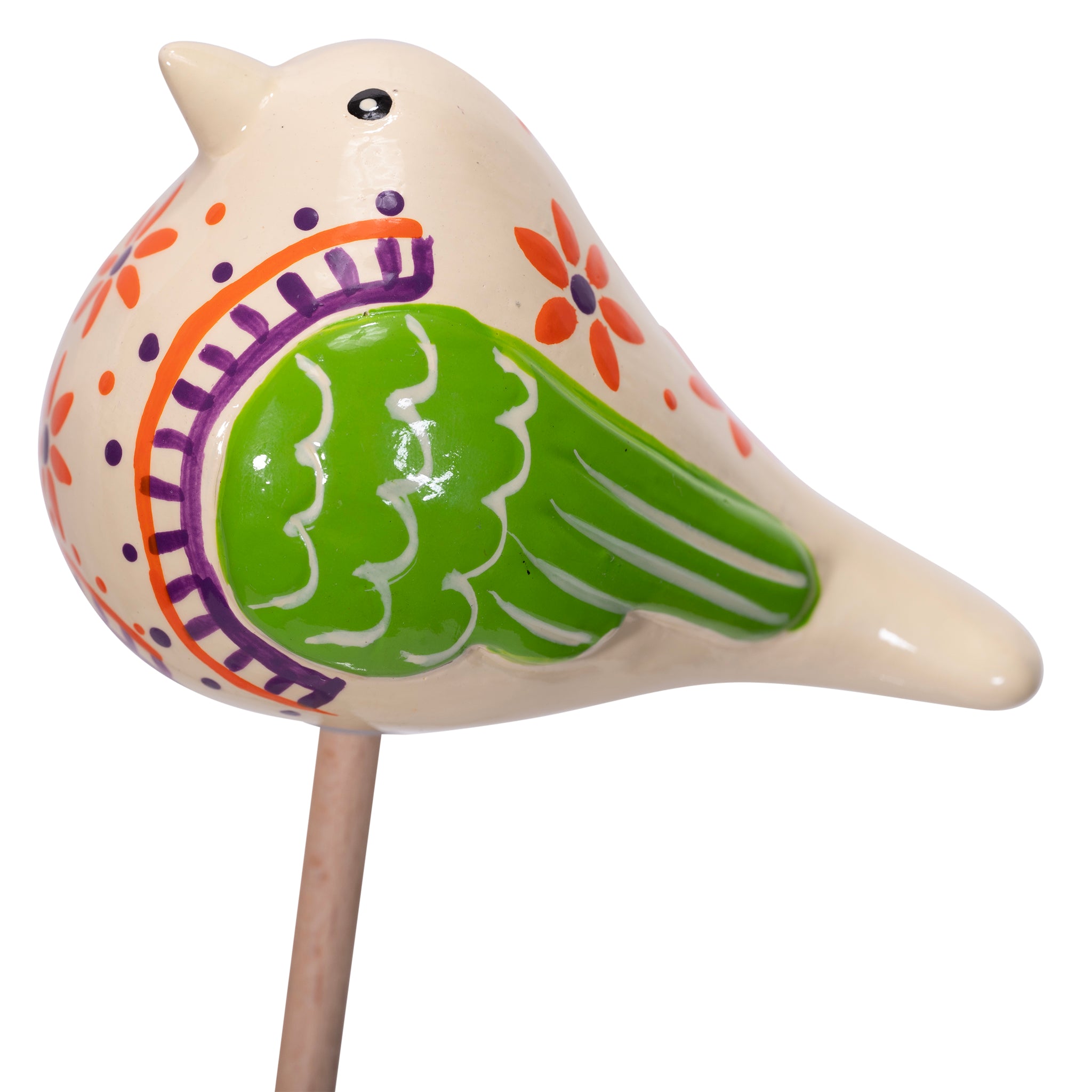 Bird Ceramic Plant Stake - Assorted Colors