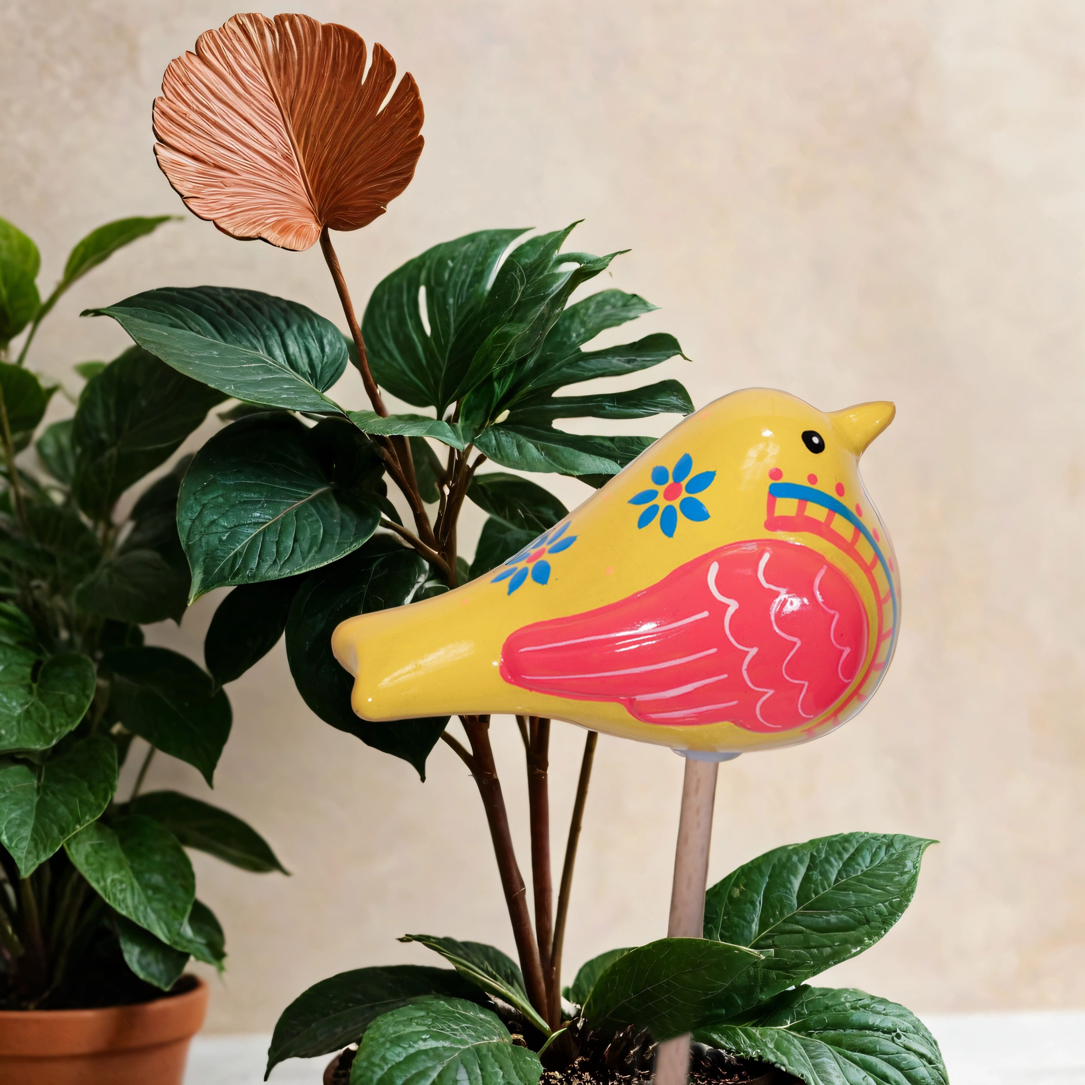 Bird Ceramic Plant Stake - Assorted Colors