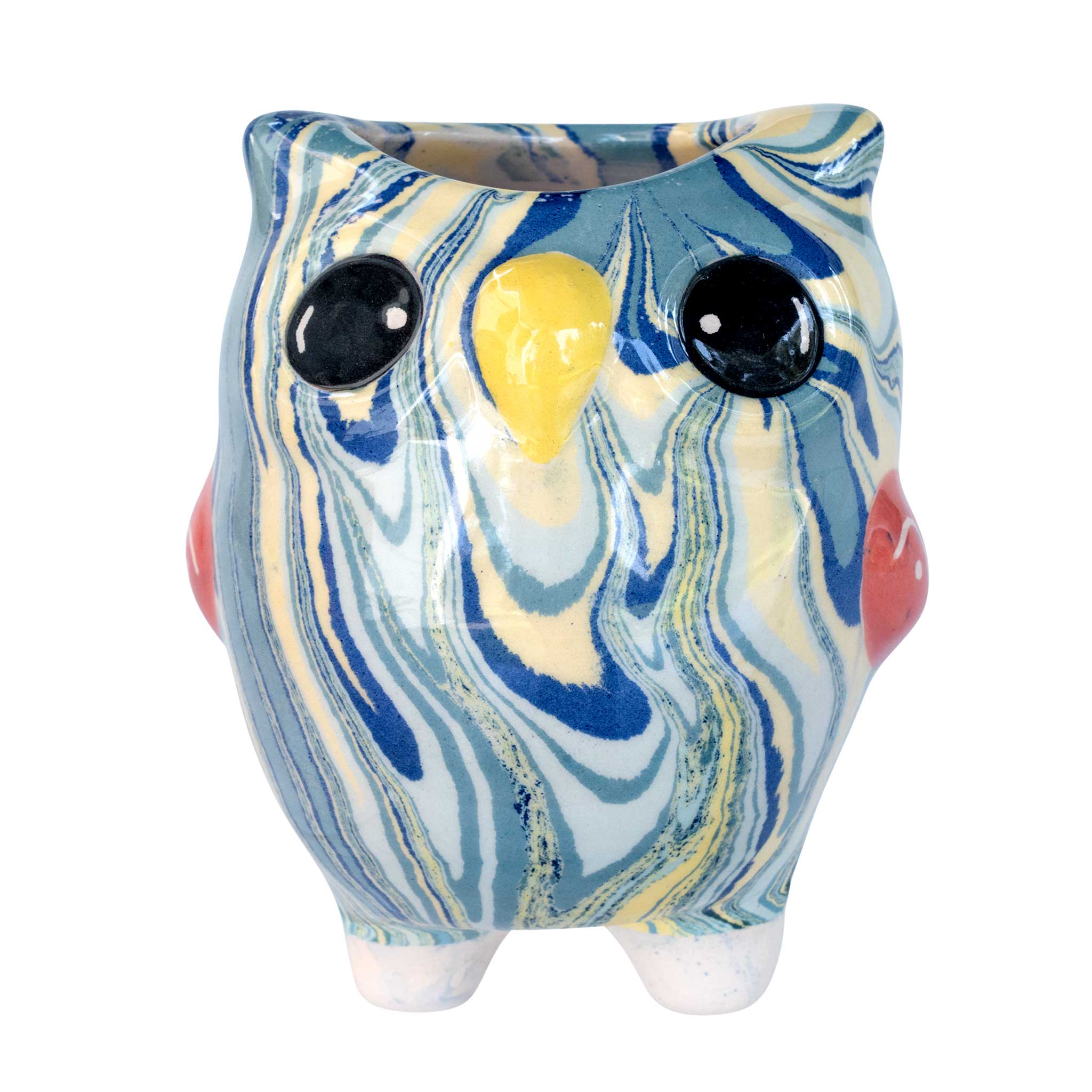 Owl - Swirly Ceramic Plant Pot - Mini - Assorted