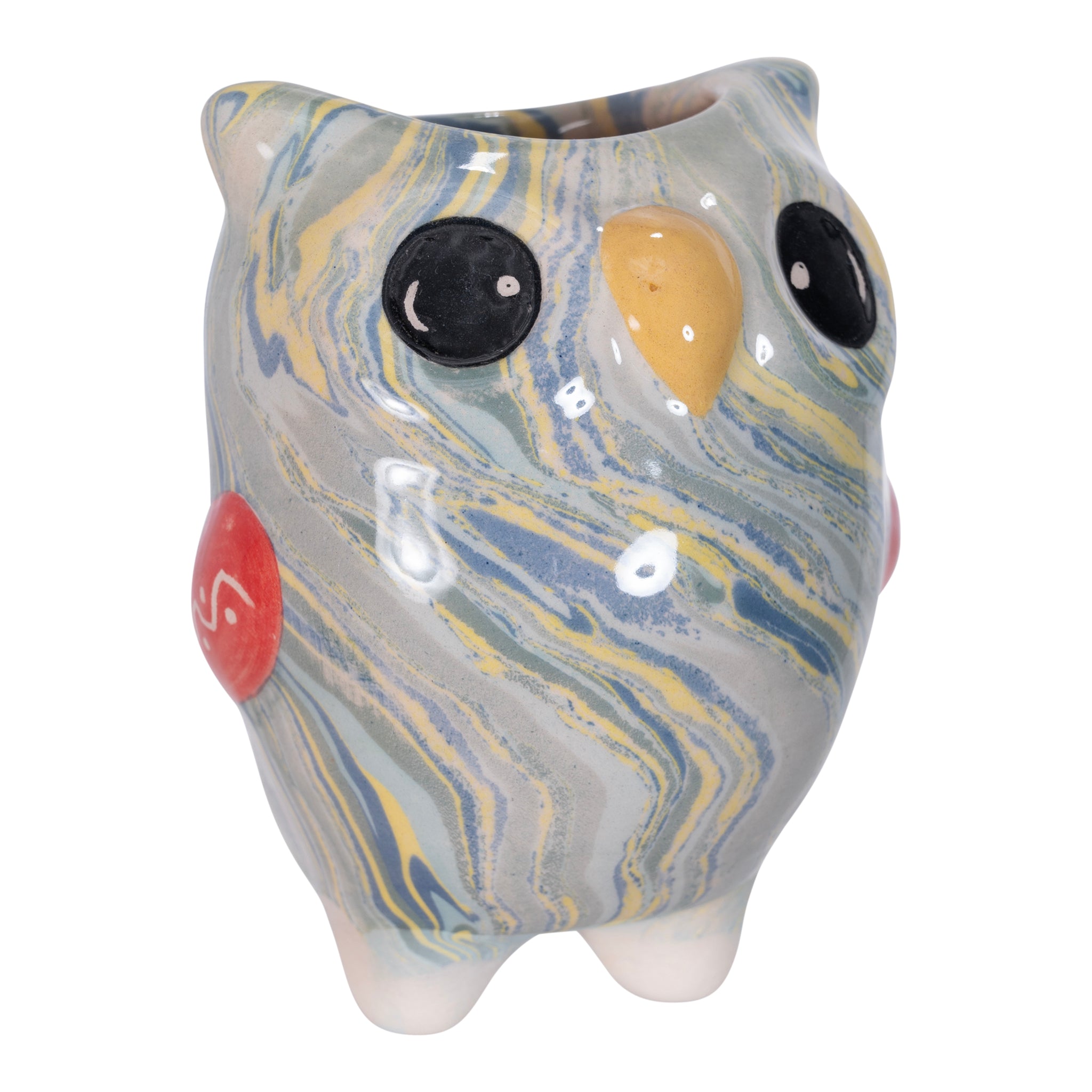 Owl - Swirly Ceramic Plant Pot - Mini - Assorted