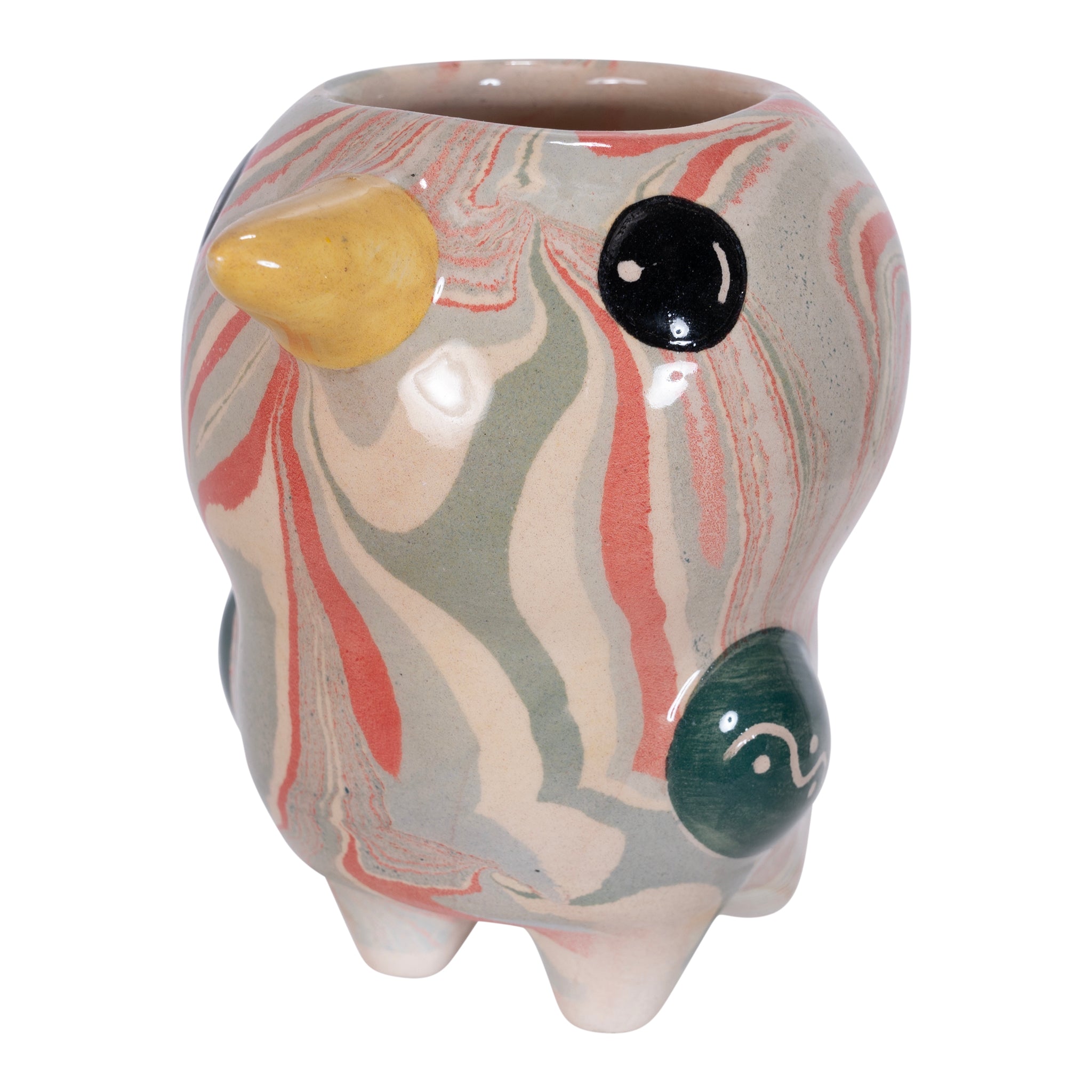 Bird Pio - Swirly Mini Ceramic Plant Pot - Assorted