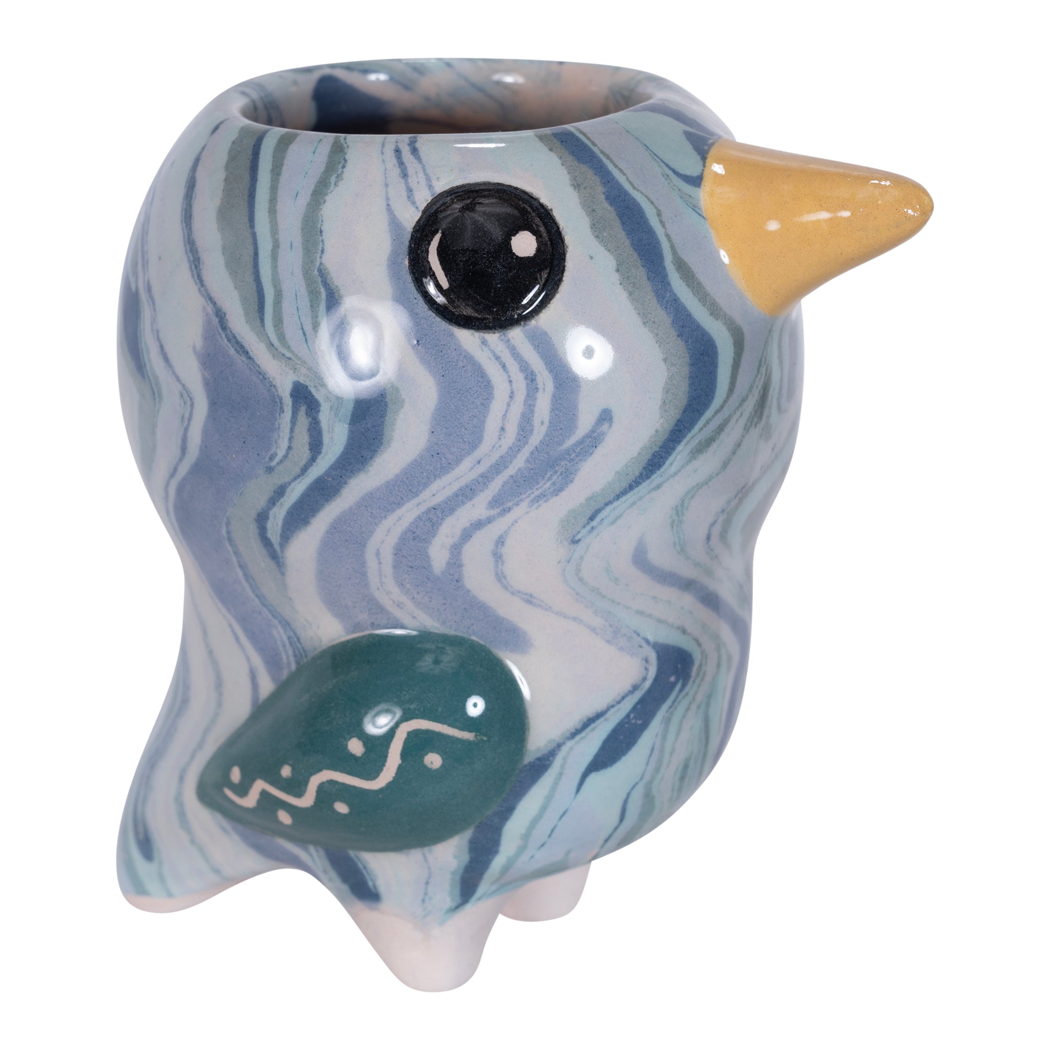 Bird Pio - Swirly Mini Ceramic Plant Pot - Assorted