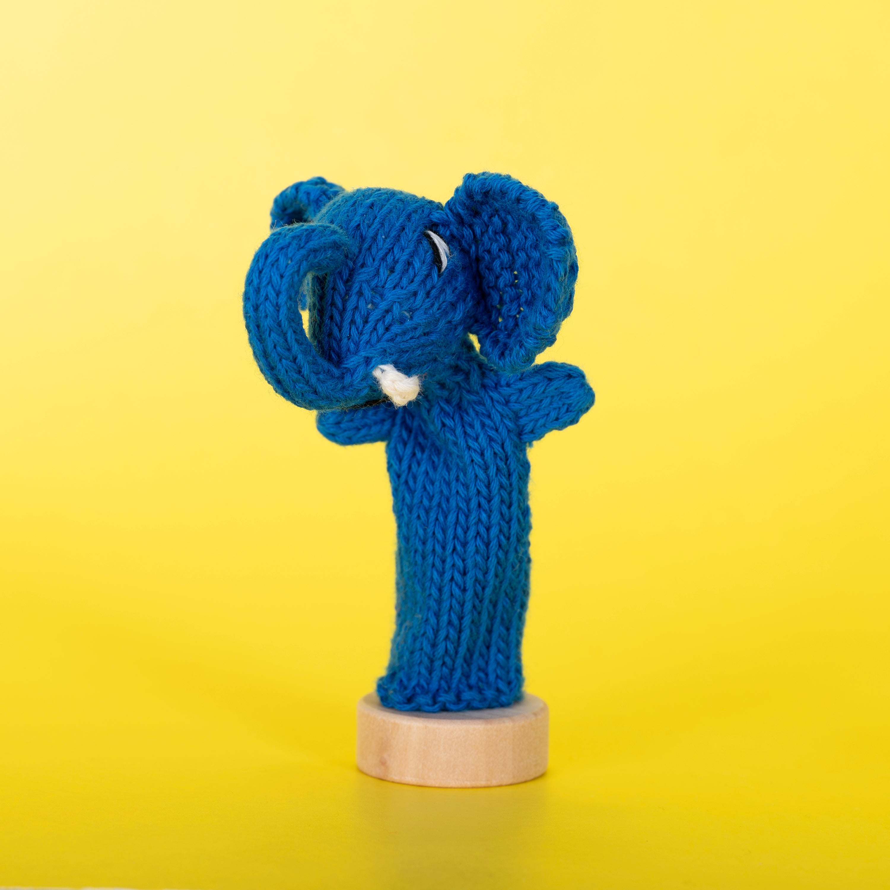 Elephant - Bright Organic Cotton Finger Puppet