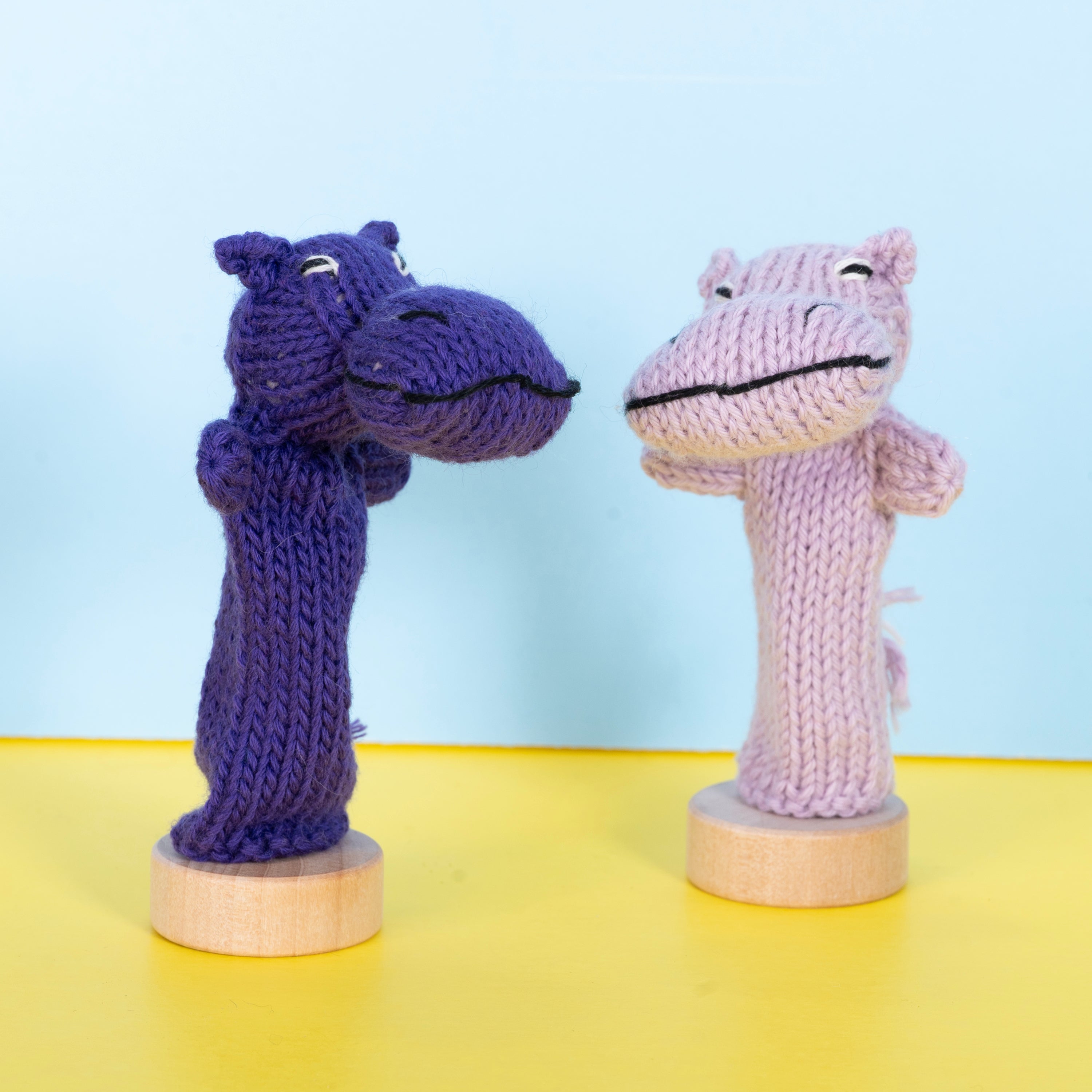 Hippopotamus - Bright Organic Cotton Finger Puppet