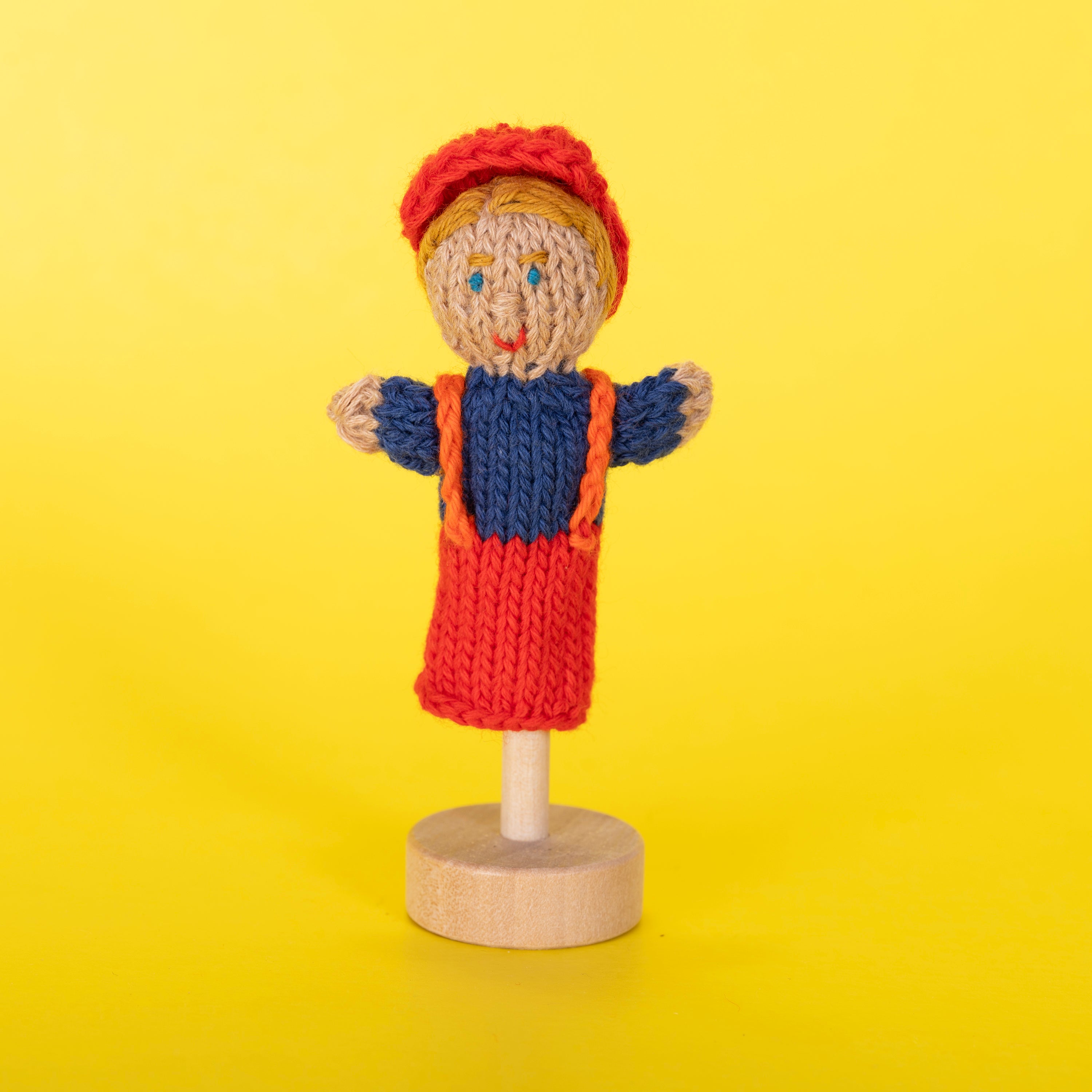 African American Boy - Bright Organic Cotton Finger Puppet