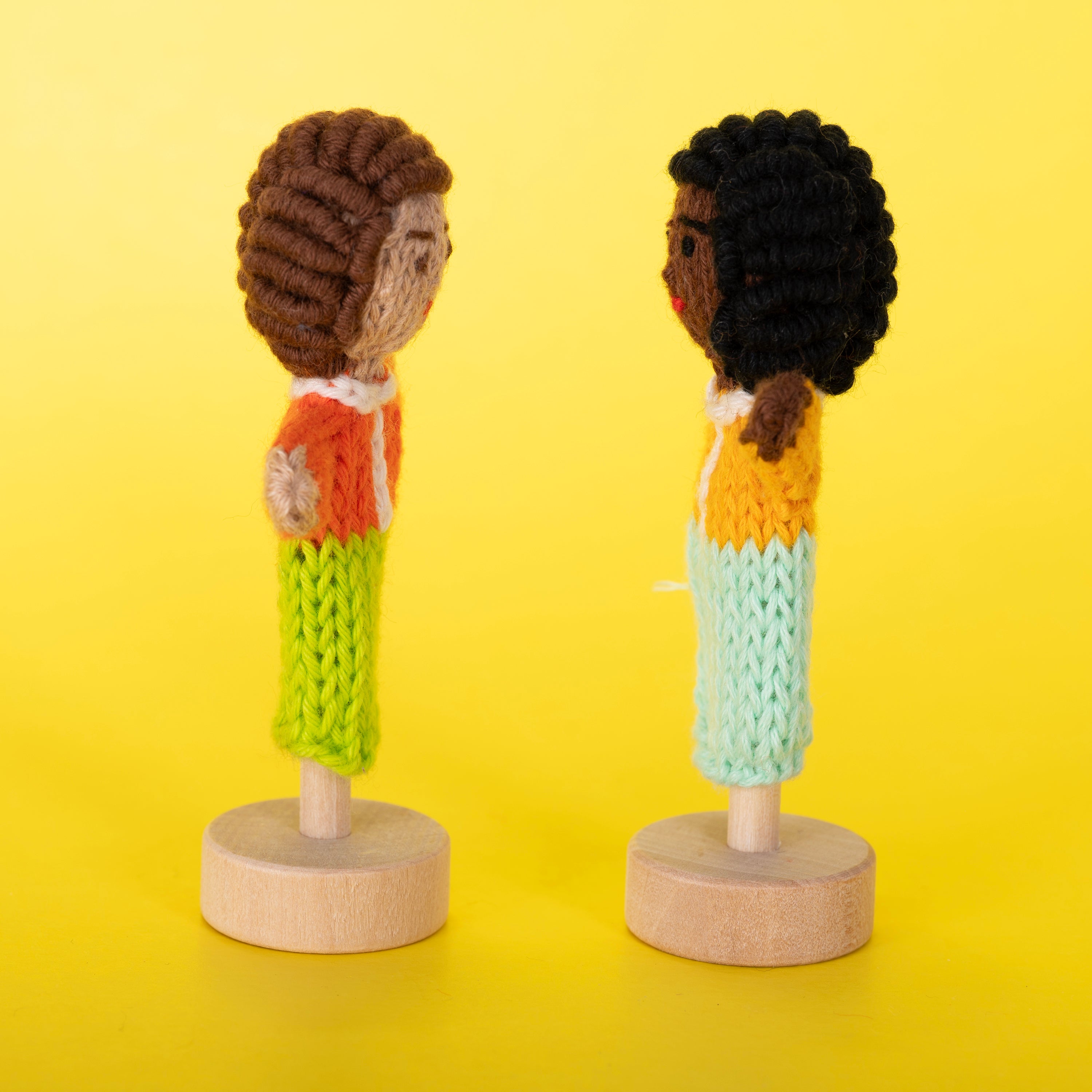 African American Boy - Bright Organic Cotton Finger Puppet