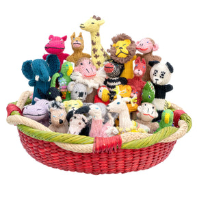 Zoo Animal Mix Organic Cotton Finger Puppet - Assorted