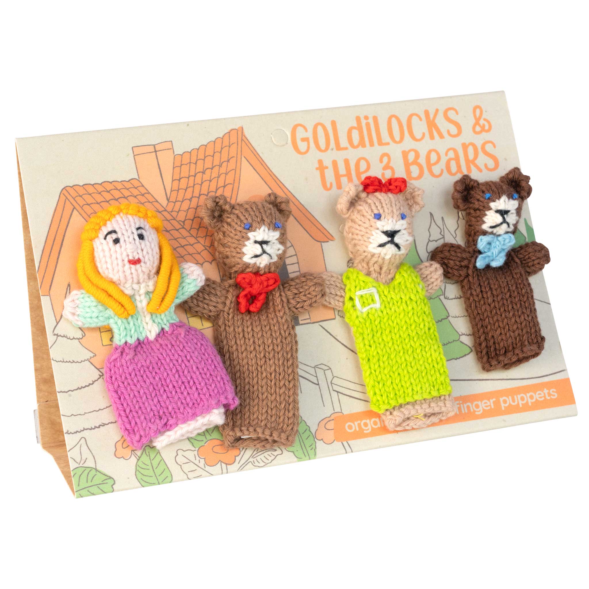 Goldilocks Story Pack of 4 - Organic Cotton Finger Puppets