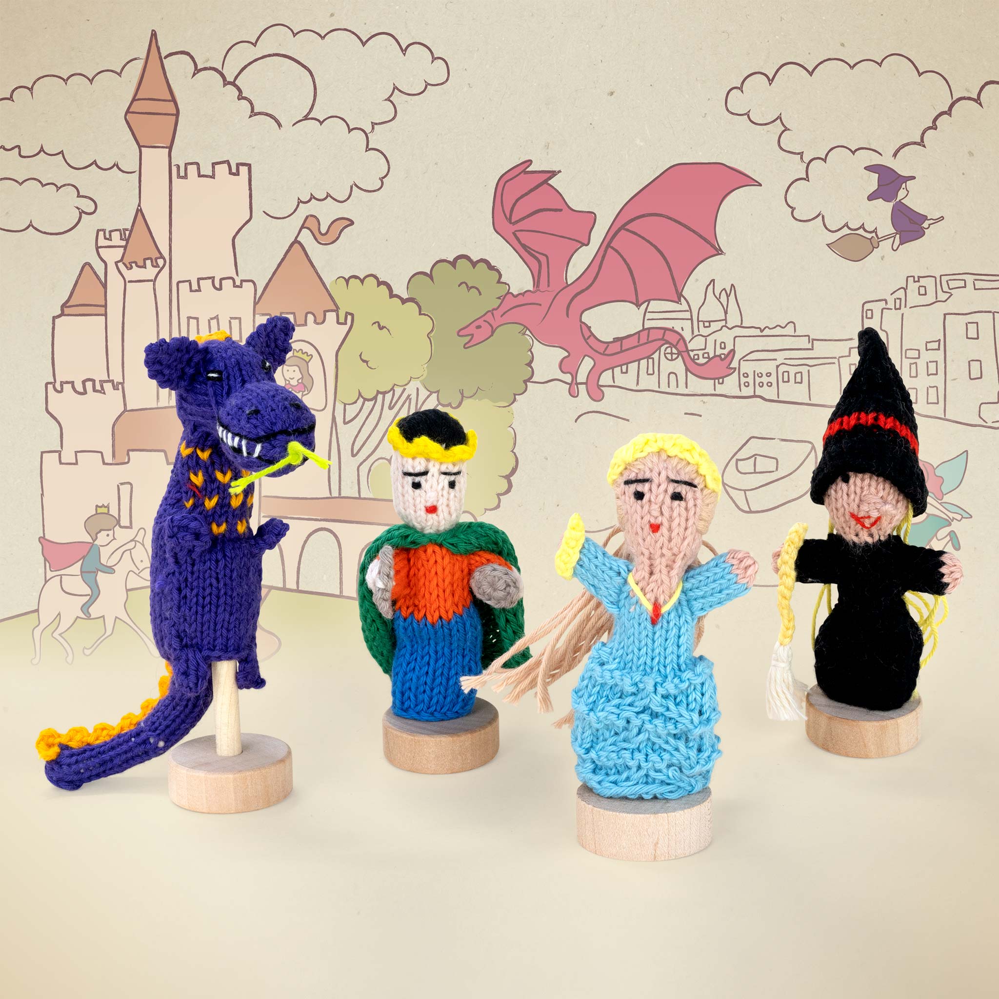 Fairytale Story Pack of 4 - Organic Cotton Finger Puppets