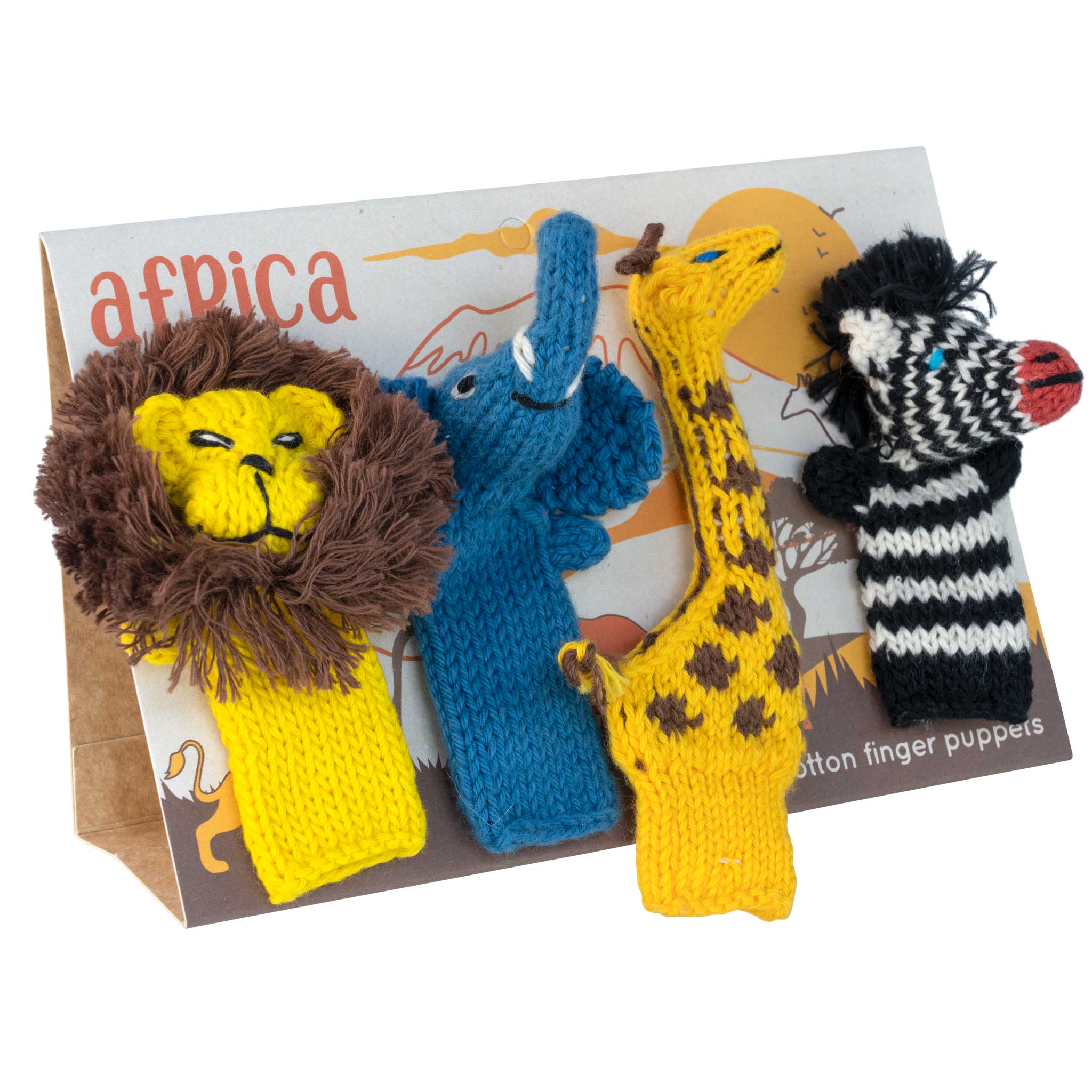 Africa Story Pack of 4 - Organic Cotton Finger Puppets