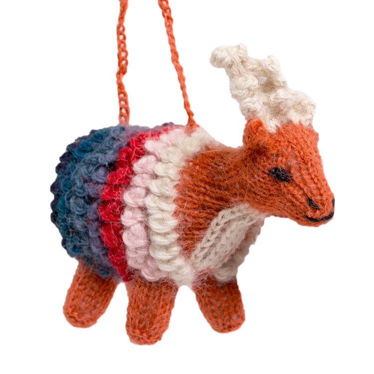 Deer  - Alpaca Knitted Ornament