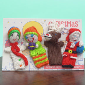 Christmas Story Pack of 4 - Organic Cotton Finger Puppets