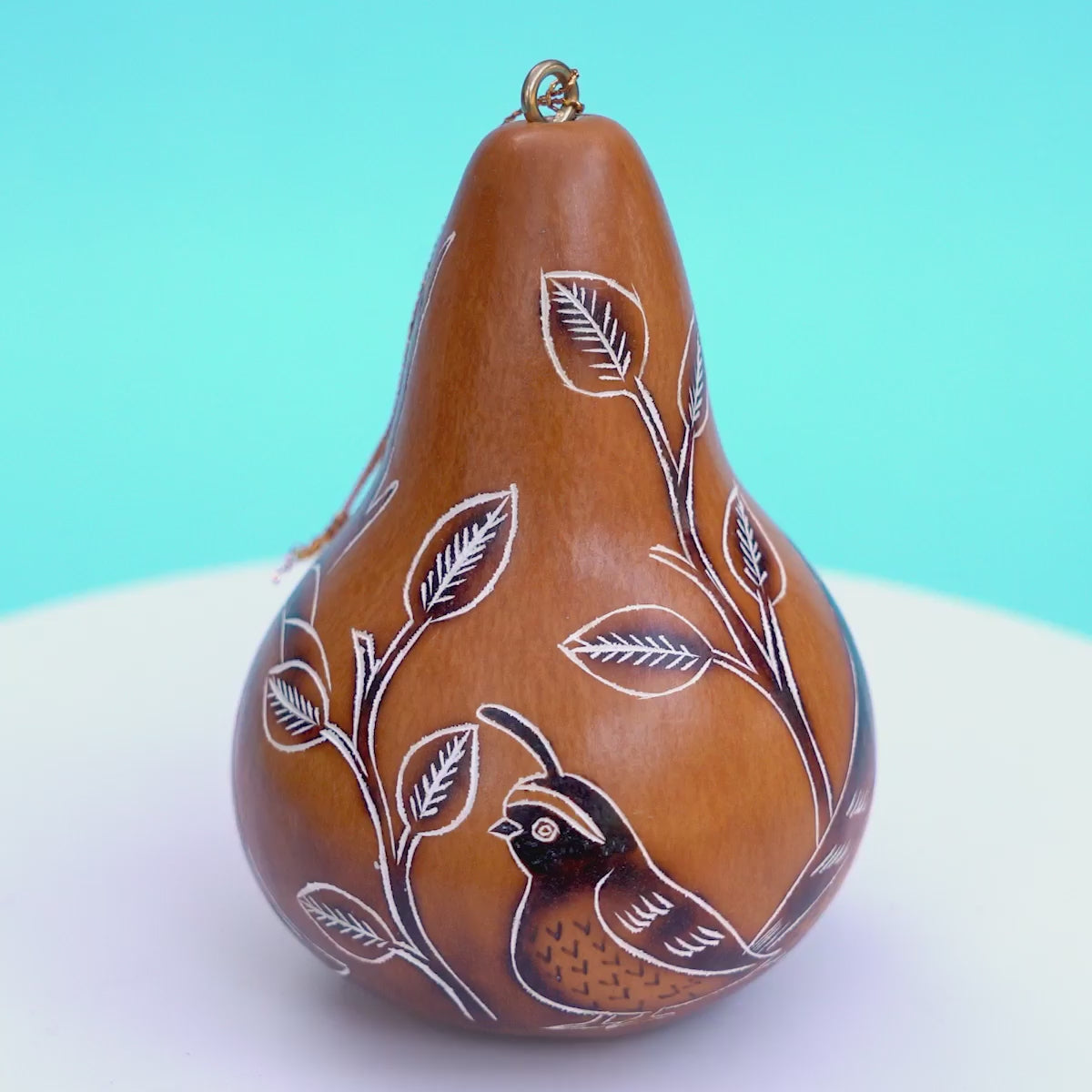 Quail - Gourd Ornament